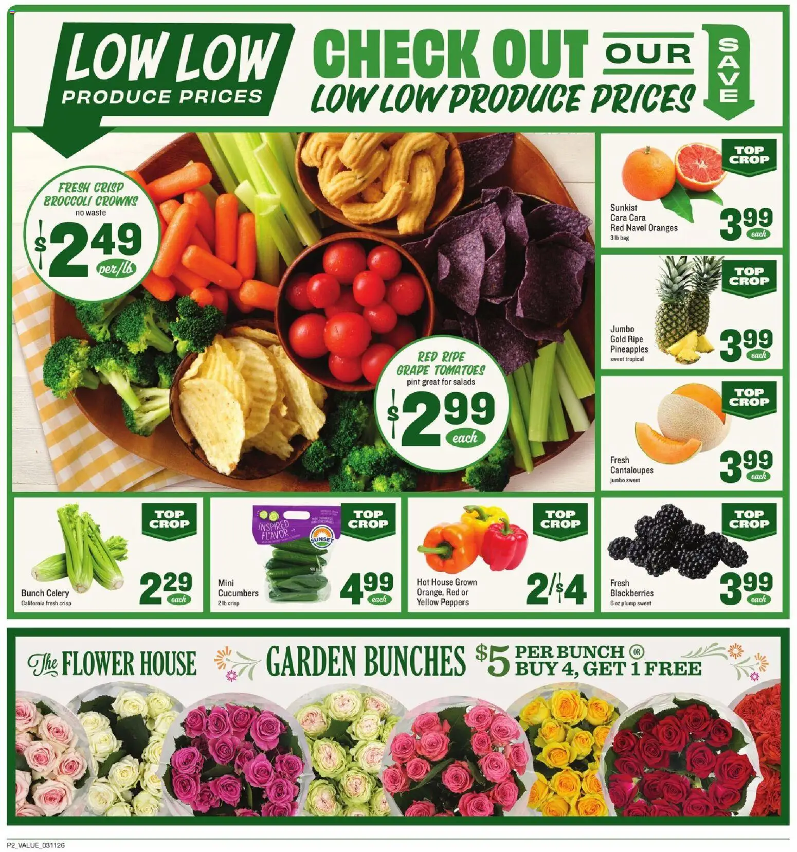 Lowes Foods Weekly Ad - NC - valid from 11.03.2026 | Page: 2 | Products: Cantaloupes, Broccoli, Peppers, Cucumbers