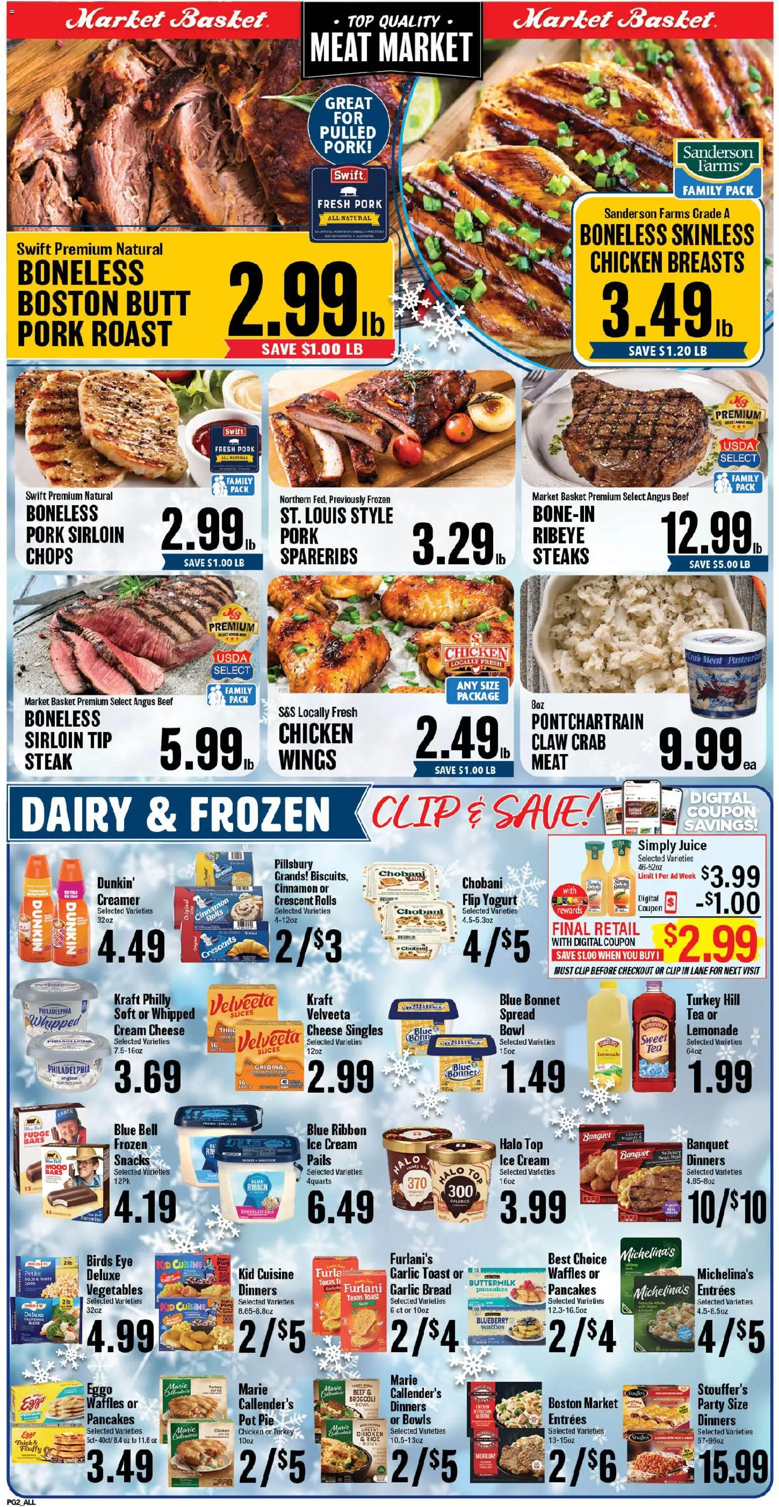 Market Basket Weekly Ad - valid from 21.01.2026 | Page: 2 | Products: Cheese, Eggs, Bread, Ice cream