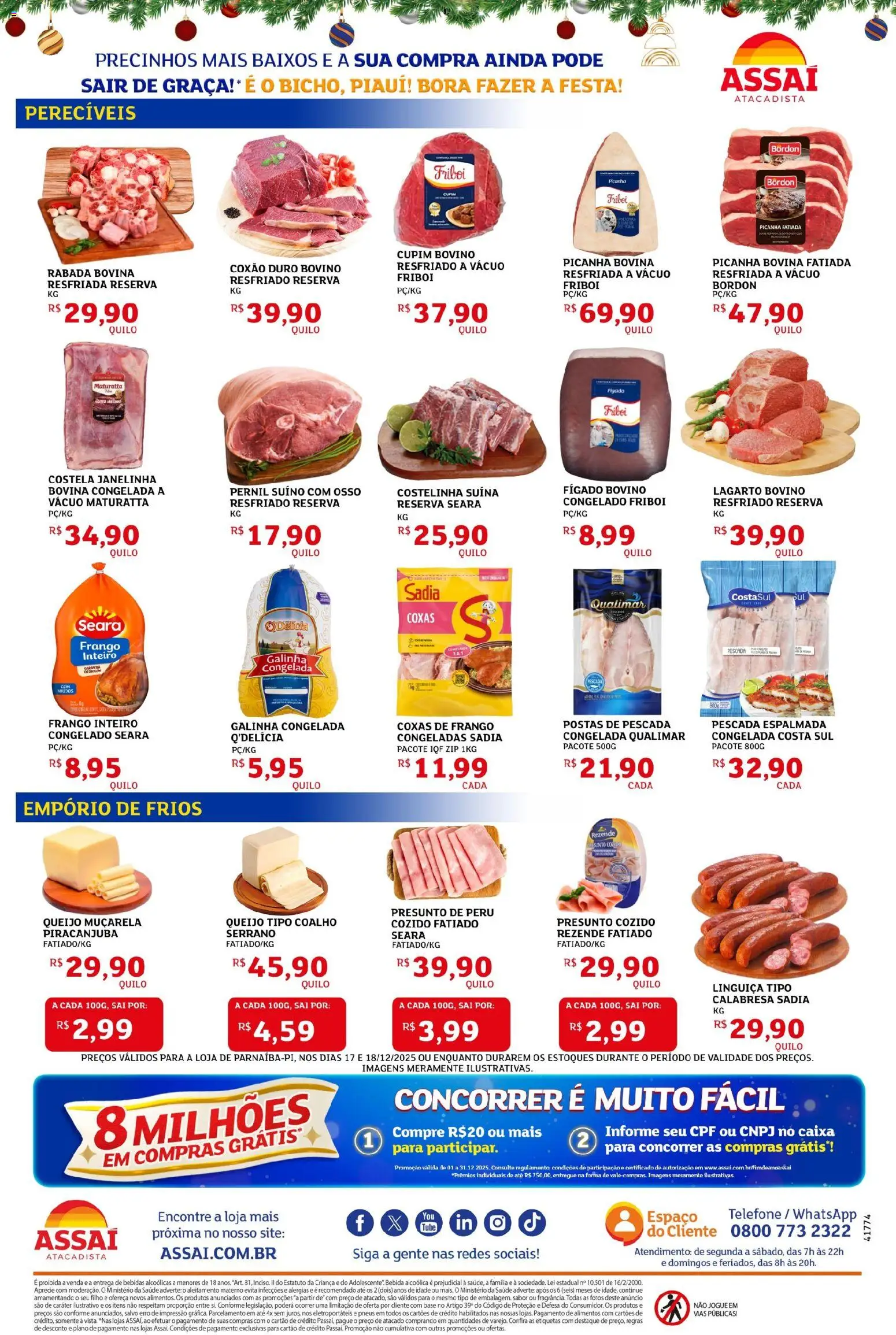 Assaí Atacadista Folheto - válido de 17.12.2025 | Página: 2 | Produtos: Caixa, Pernil, Queijo, Pneus