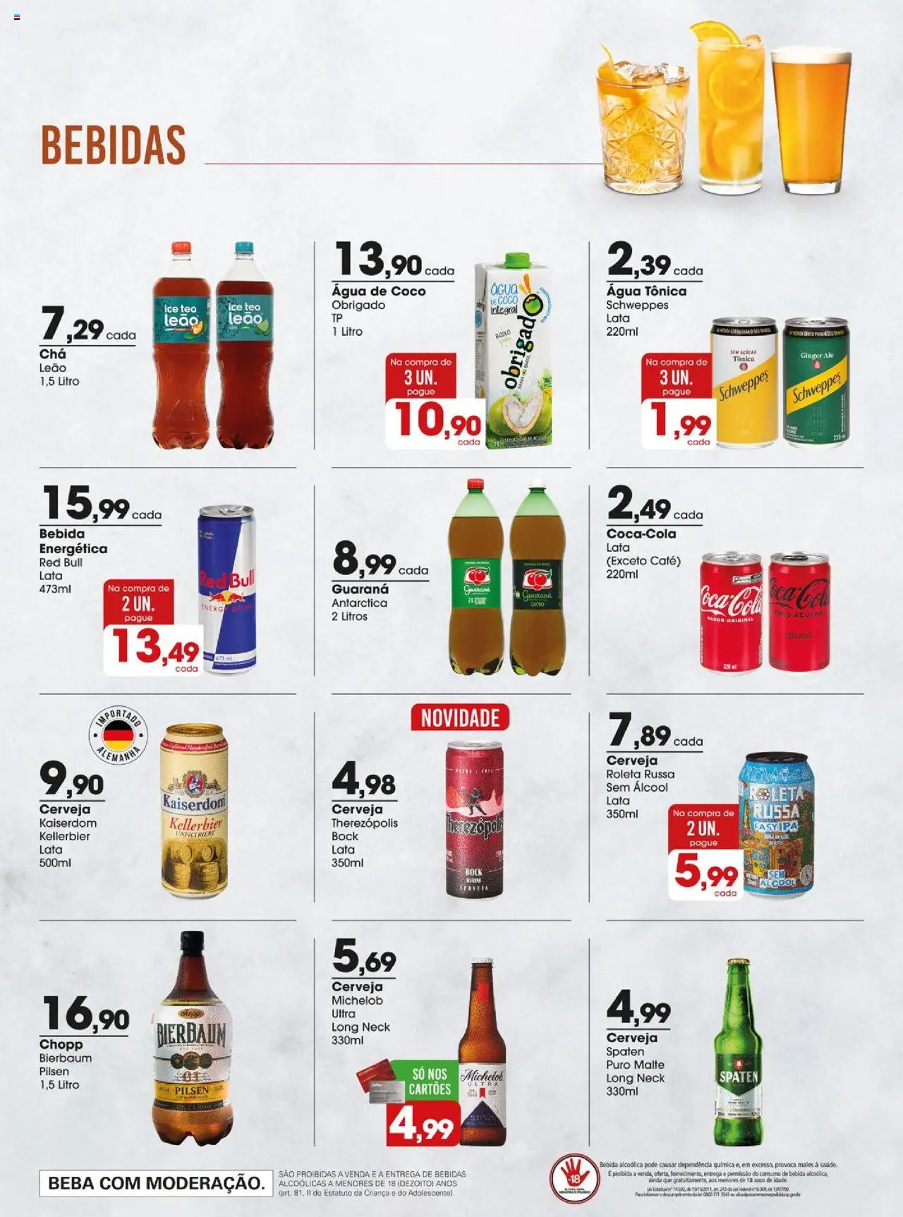 Zaffari Folheto - válido de 12.08.2025 | Página: 12 | Produtos: Água de coco, Água tônica, Ice tea, Café
