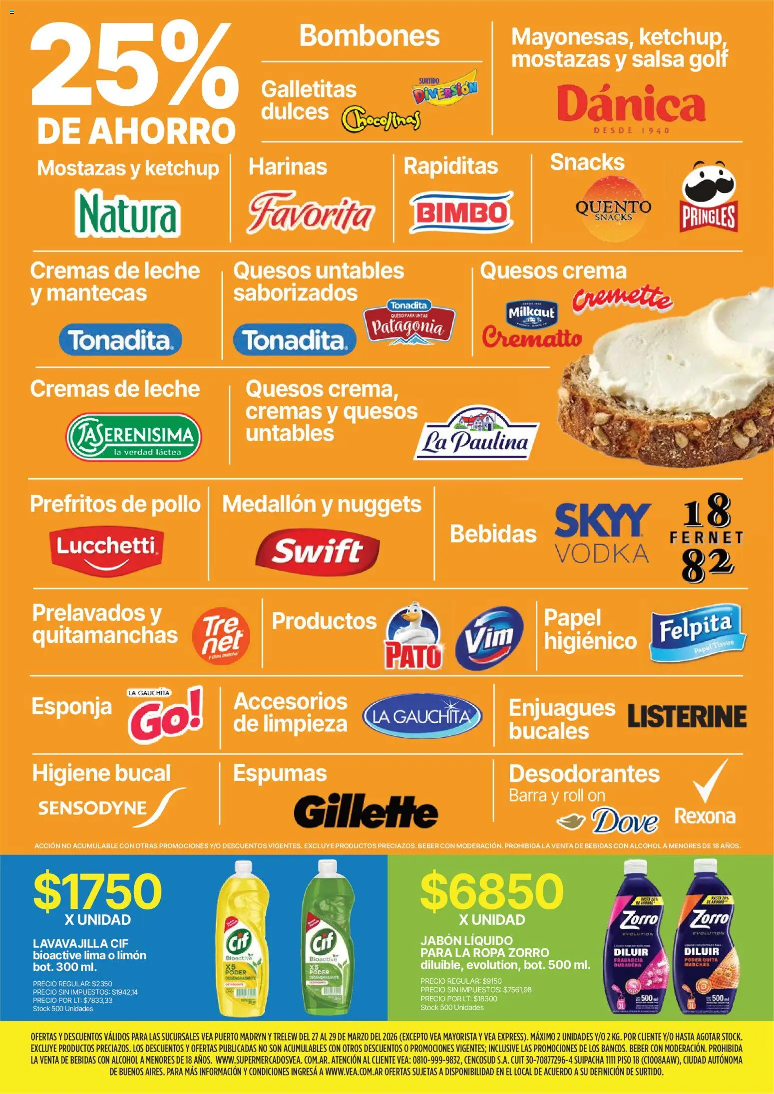 Vea - Ofertas fin de semana Chubut │ válido desde el 27.03.2026 | Página: 4 | Productos: Pollo, Fragancia, Fernet, Leche