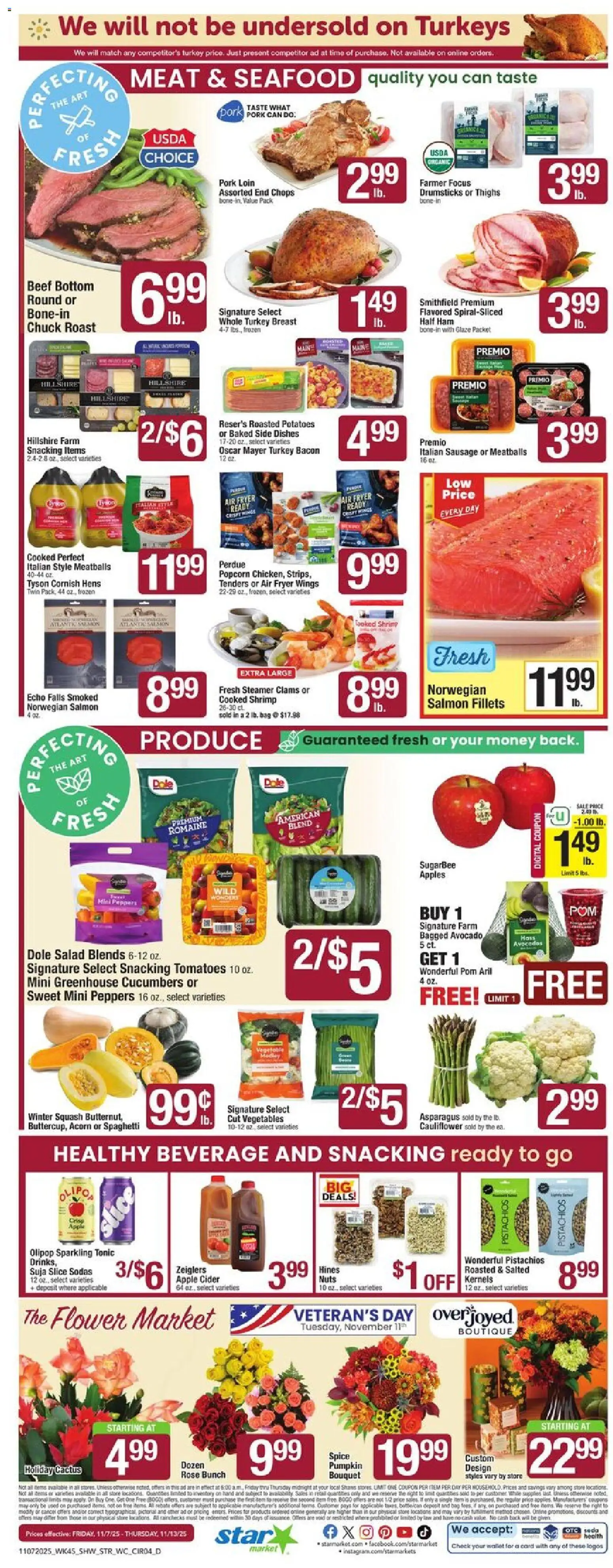 Star Market Weekly Ad - MA - valid from 07.11.2025 | Page: 4 | Products: Peppers, Ham, Pork, Vegetables