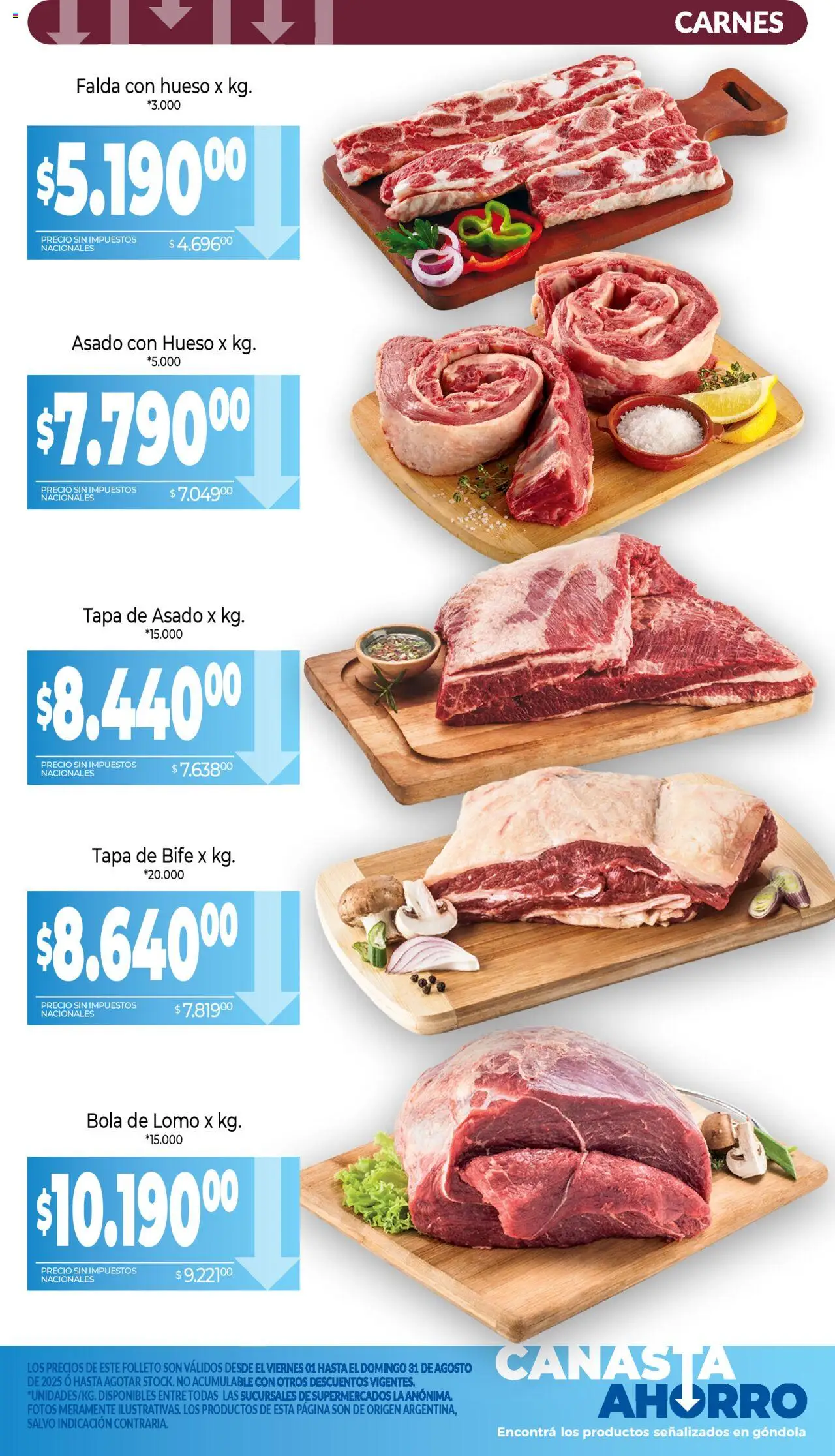 La Anonima - Canasta Ahorro │ válido desde el 01.08.2025 | Página: 3 | Productos: Falda, Canasta