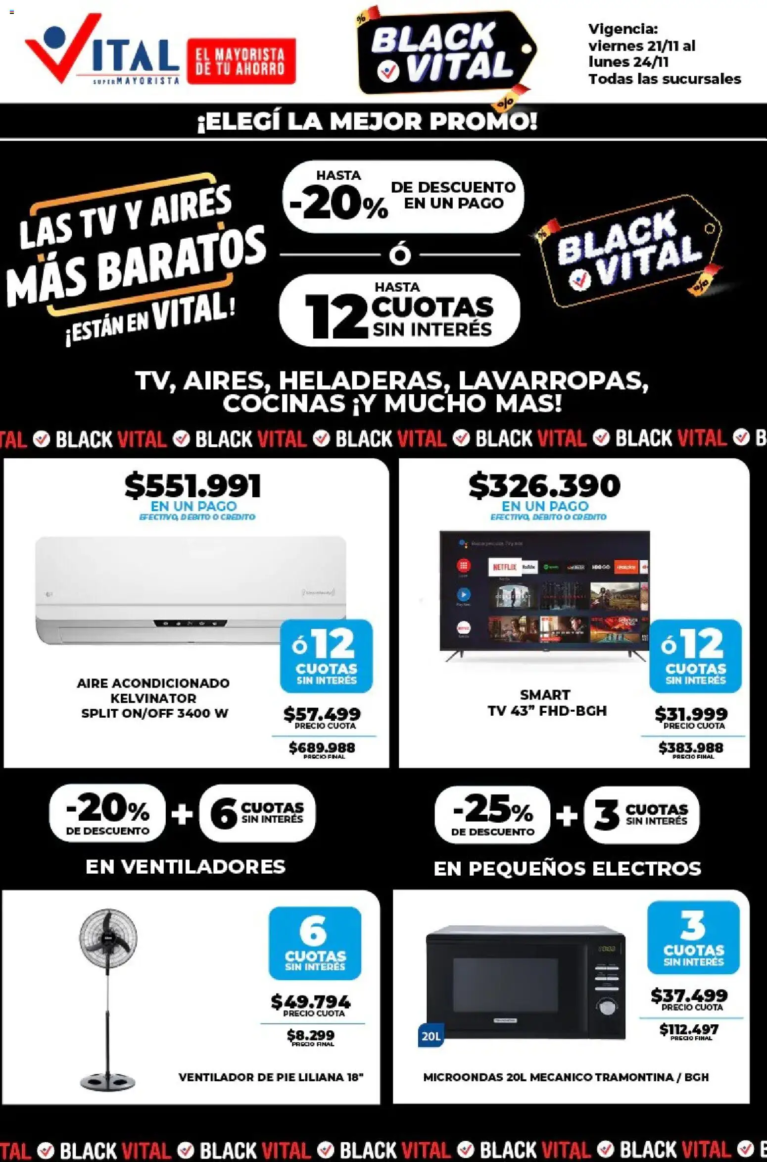 Vital - Ofertas fin - Abasto │ válido desde el 21.11.2025 | Página: 3 | Productos: Aire acondicionado, Ventilador, Microondas