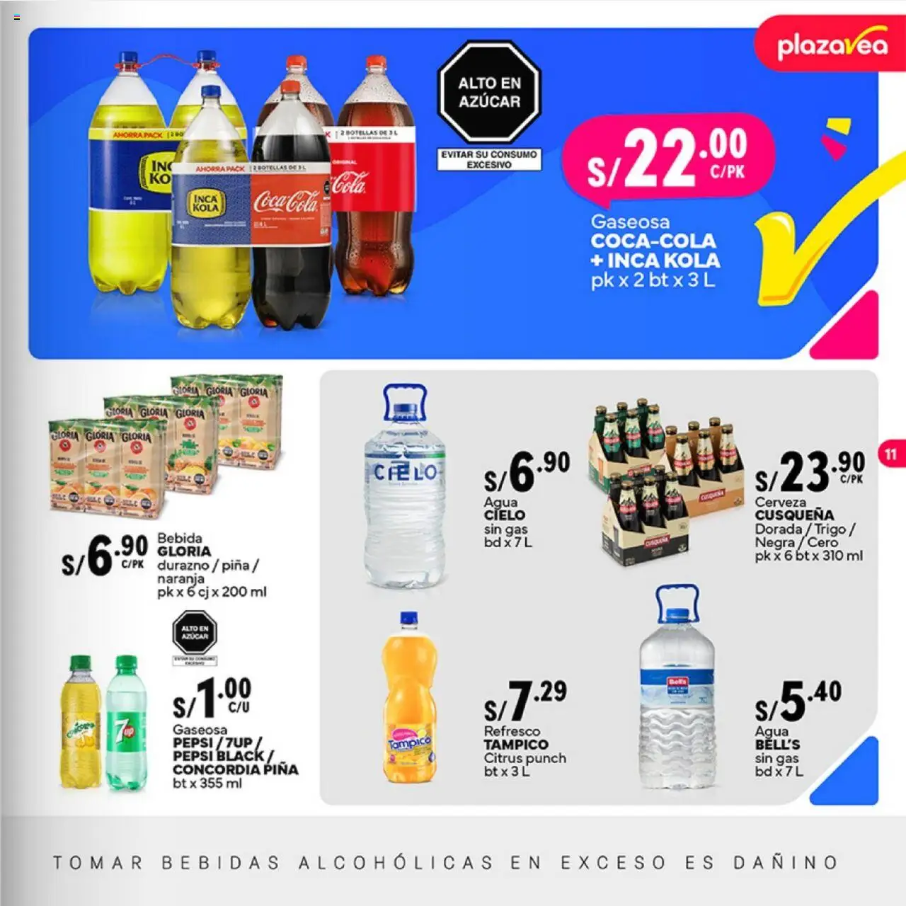 Catálogo Plaza Vea válido desde 01.10.2025 | Página: 11 | Productos: Cerveza, Piña