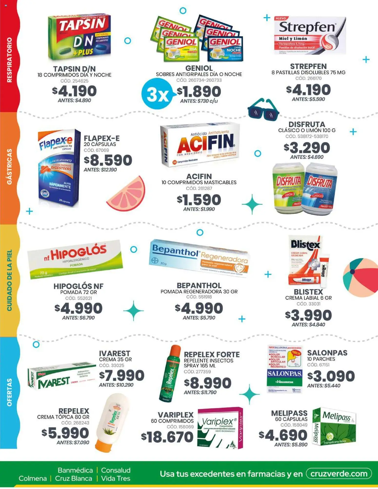 Cruz Verde - Flyer Ofertas Segunda Quincena │ válido desde el 01.01.2026 | Página: 3 | Productos: Frasco, Repelente, Labial, Crema