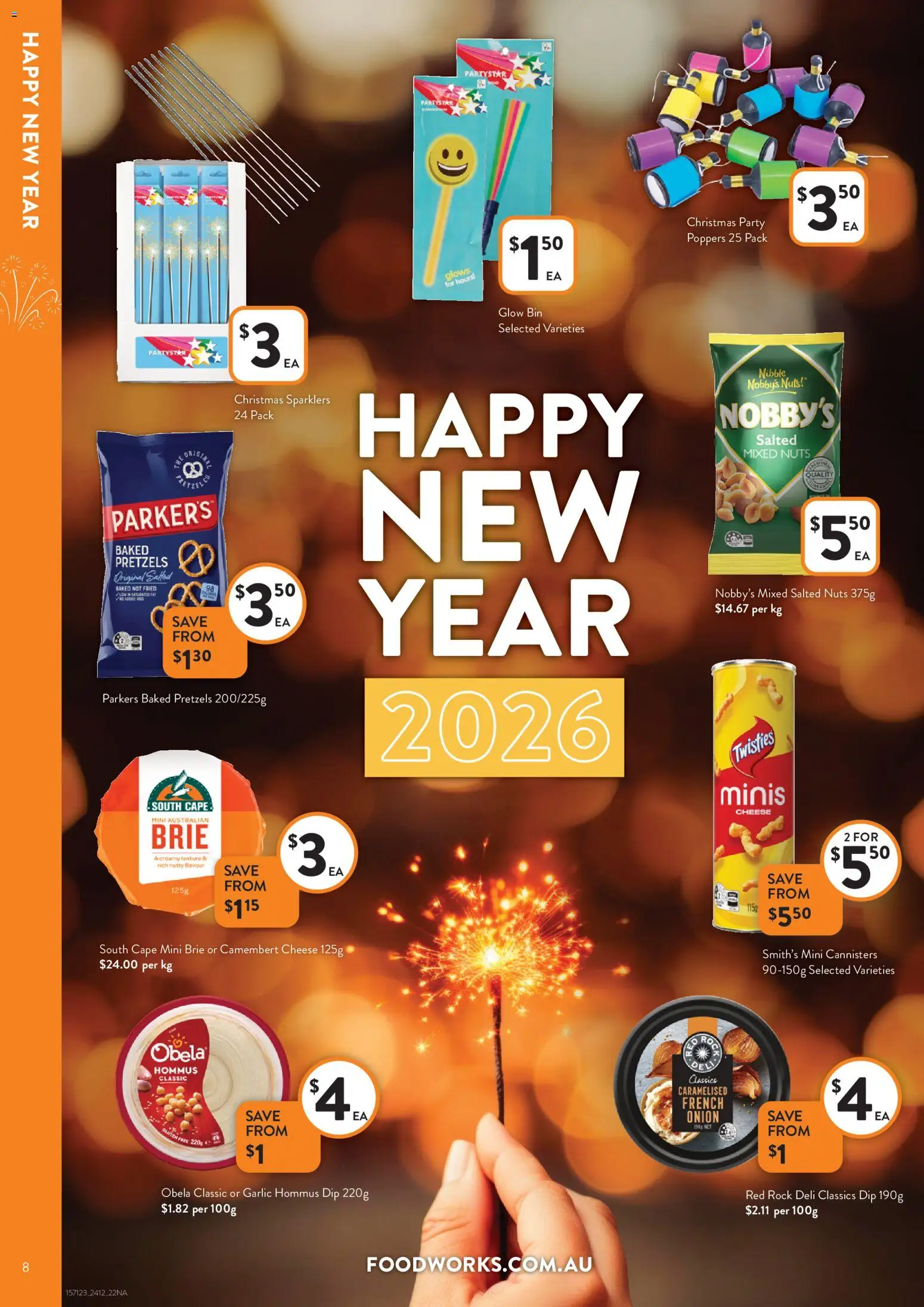 Foodworks catalogue - valid from 24.12.2025 | Page: 8 | Products: Cheese, Nuts, Pretzels, Garlic