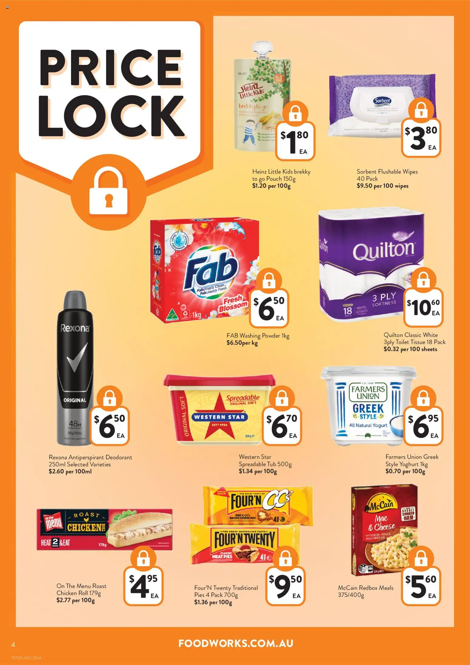 Foodworks catalogue - valid from 24.12.2025 | Page: 4 | Products: Toilet, Powder, Meat, Pies