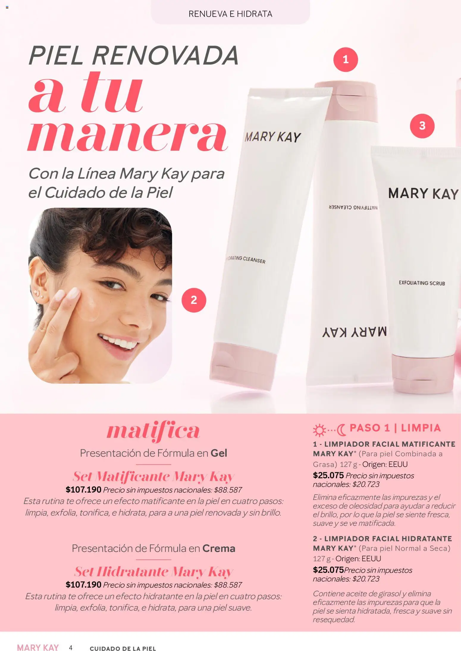 Mary Kay catálogo │ válido desde el 02.01.2026 | Página: 4 | Productos: Aceite, Té, Crema, Limpiador facial