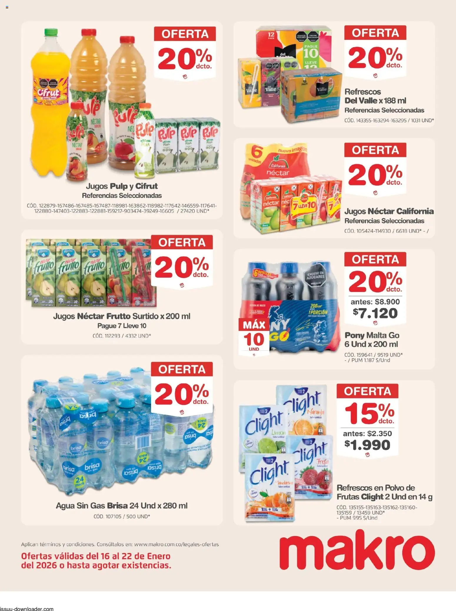 Makro revista - valida desde el 16.01.2026 | Página: 12 | Productos: Agua, Limón, Polvo, Pera