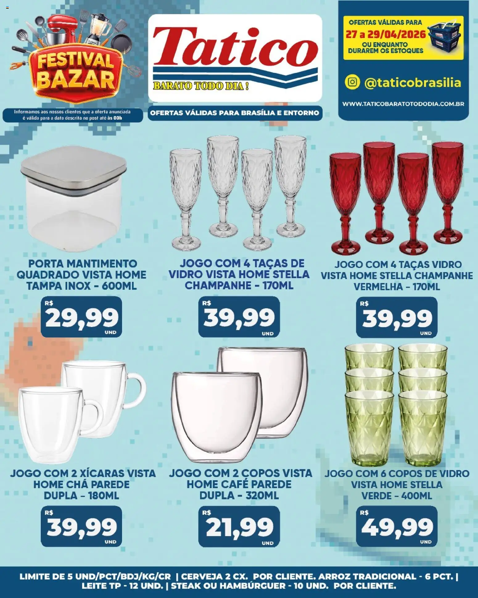 Tatico Folheto - válido de 28.04.2026 | Página: 40 | Produtos: Porta, Taças, Café, Hambúrguer