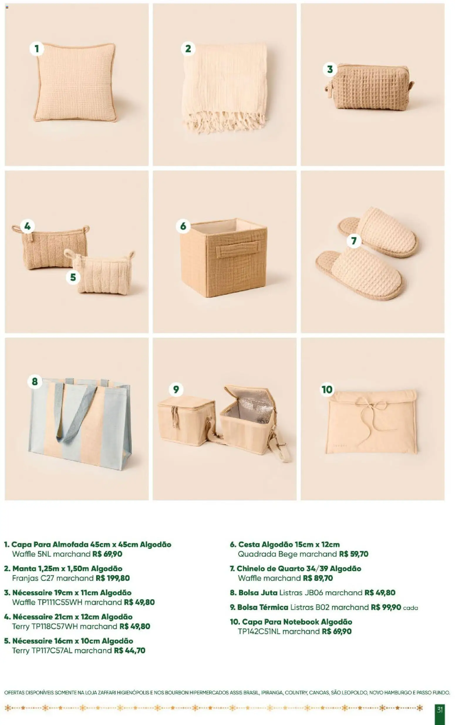 Zaffari Folheto - válido de 28.10.2025 | Página: 31 | Produtos: Notebook, Almofada, Bourbon, Bolsa