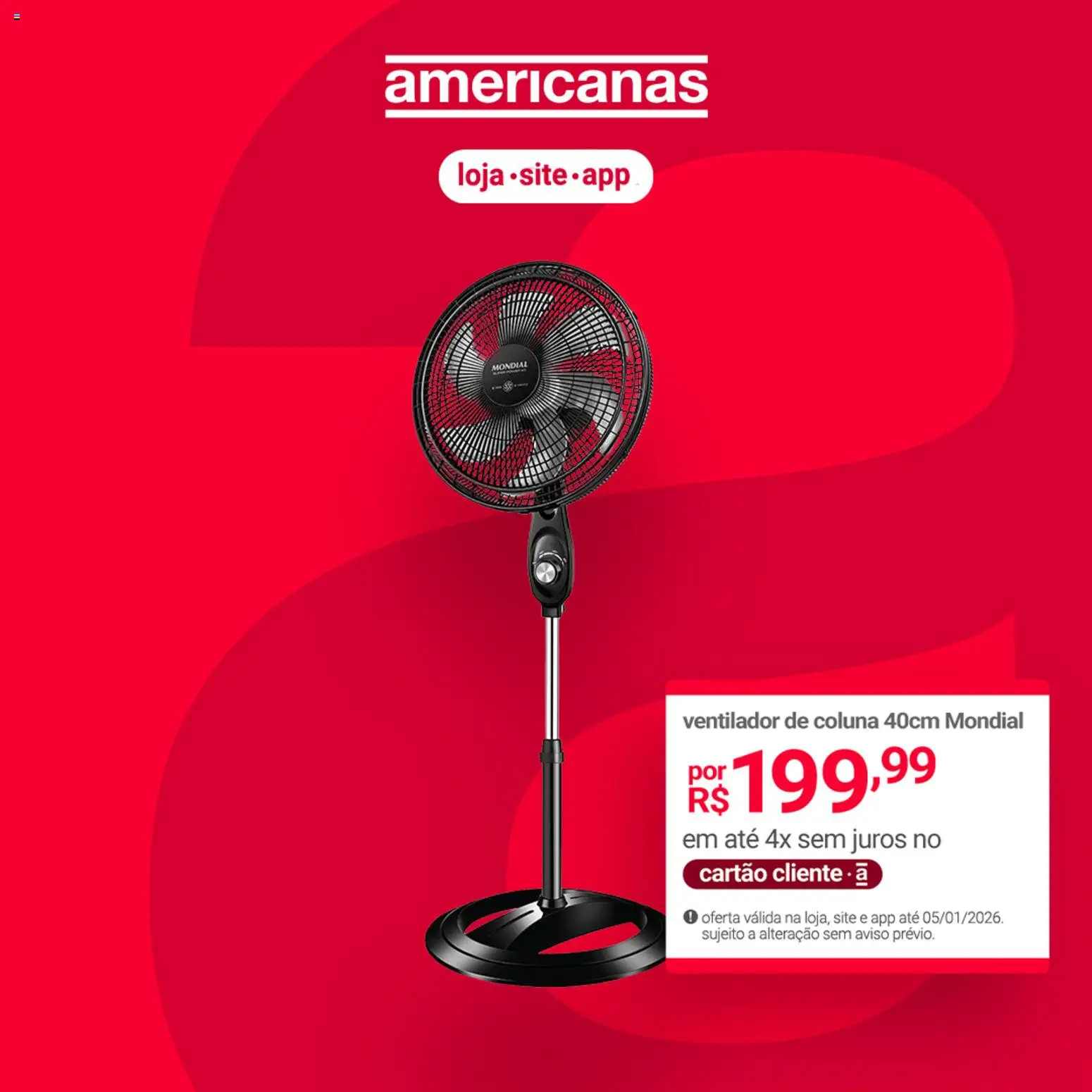 Lojas Americanas Folheto - válido de 31.12.2025 | Página: 3 | Produtos: Ventilador