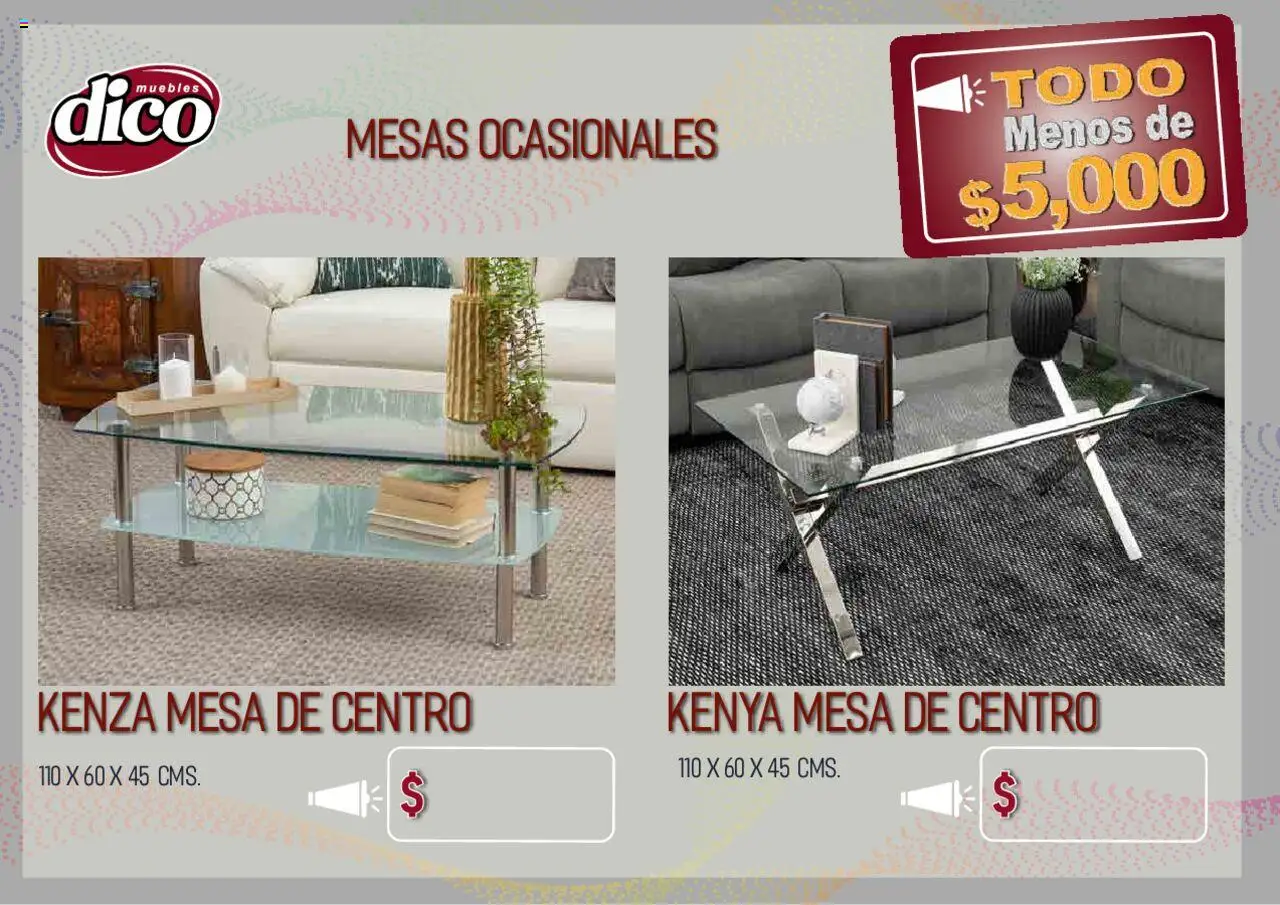 Nuevas ofertas de Muebles Dico válidas en toda la República Mexicana desde el 12.02.2025. ¡Encuentra las mejores ofertas en Muebles Dico catálogo Todo Menos! | Página: 46 | Productos: Mesa de centro, Mesa