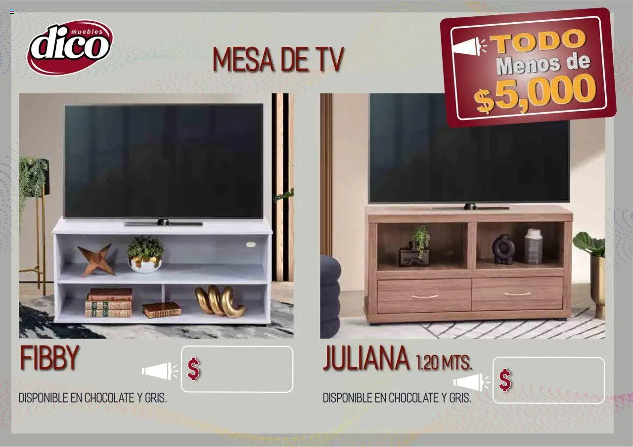 Nuevas ofertas de Muebles Dico válidas en toda la República Mexicana desde el 12.02.2025. ¡Encuentra las mejores ofertas en Muebles Dico catálogo Todo Menos! | Página: 46 | Productos: Mesa de centro, Mesa