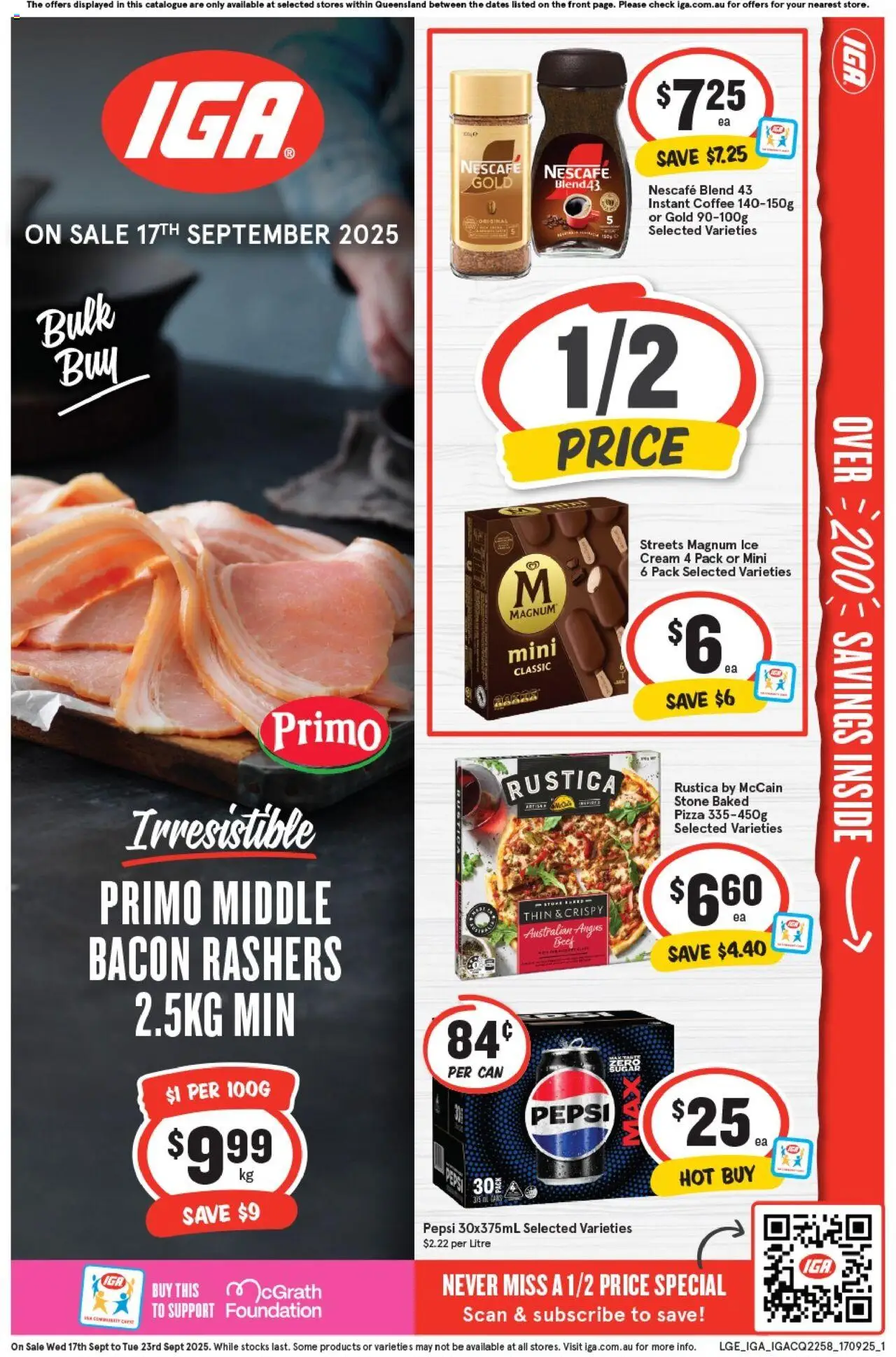 IGA catalogue - valid from 17.09.2025 | Page: 4 | Products: Coffee, Pizza, Pepsi, Nescafe