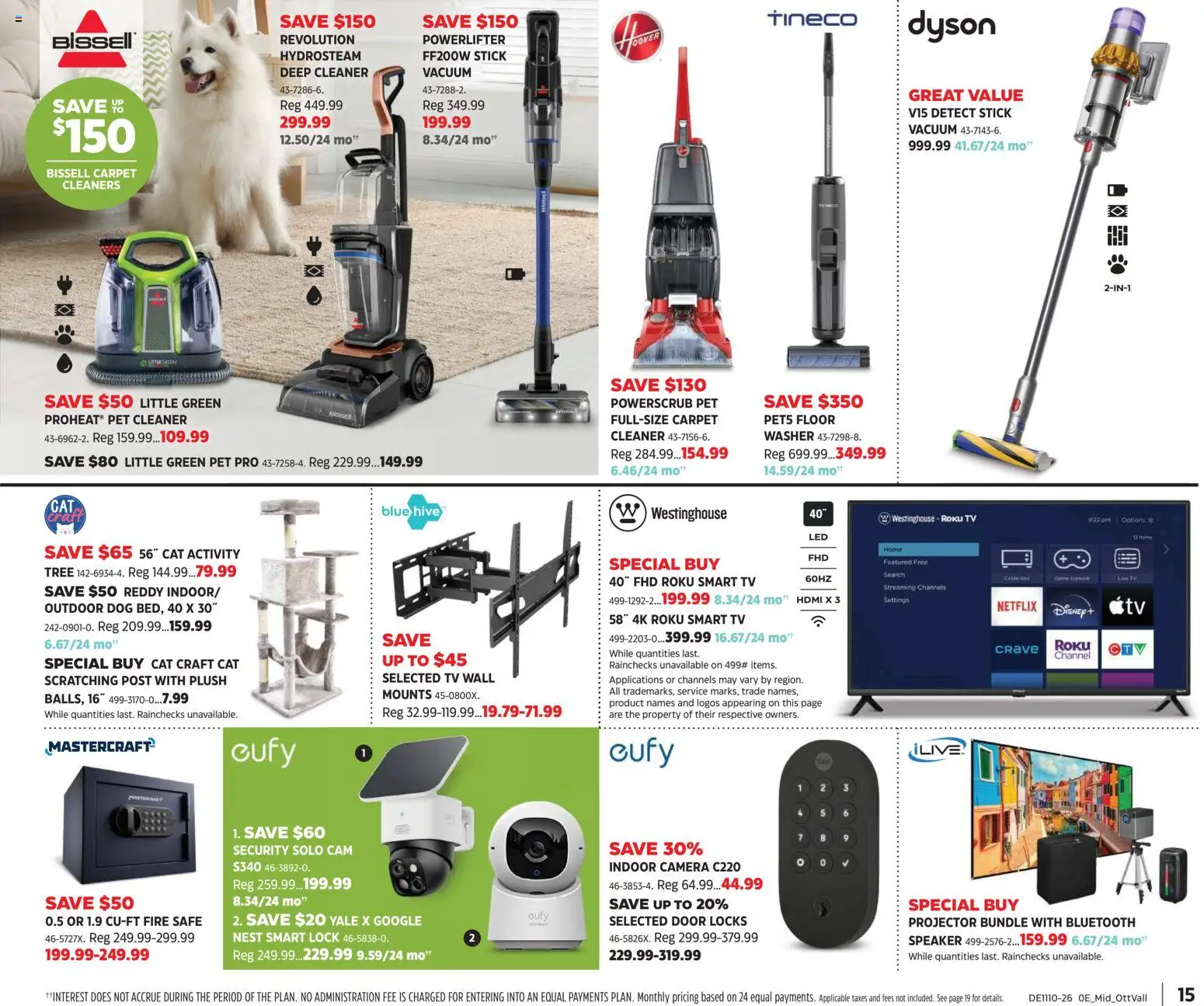 Canadian Tire flyer valid from 05.03.2026 | Page: 15 | Products: Tv, Cable, Speaker, Carpet