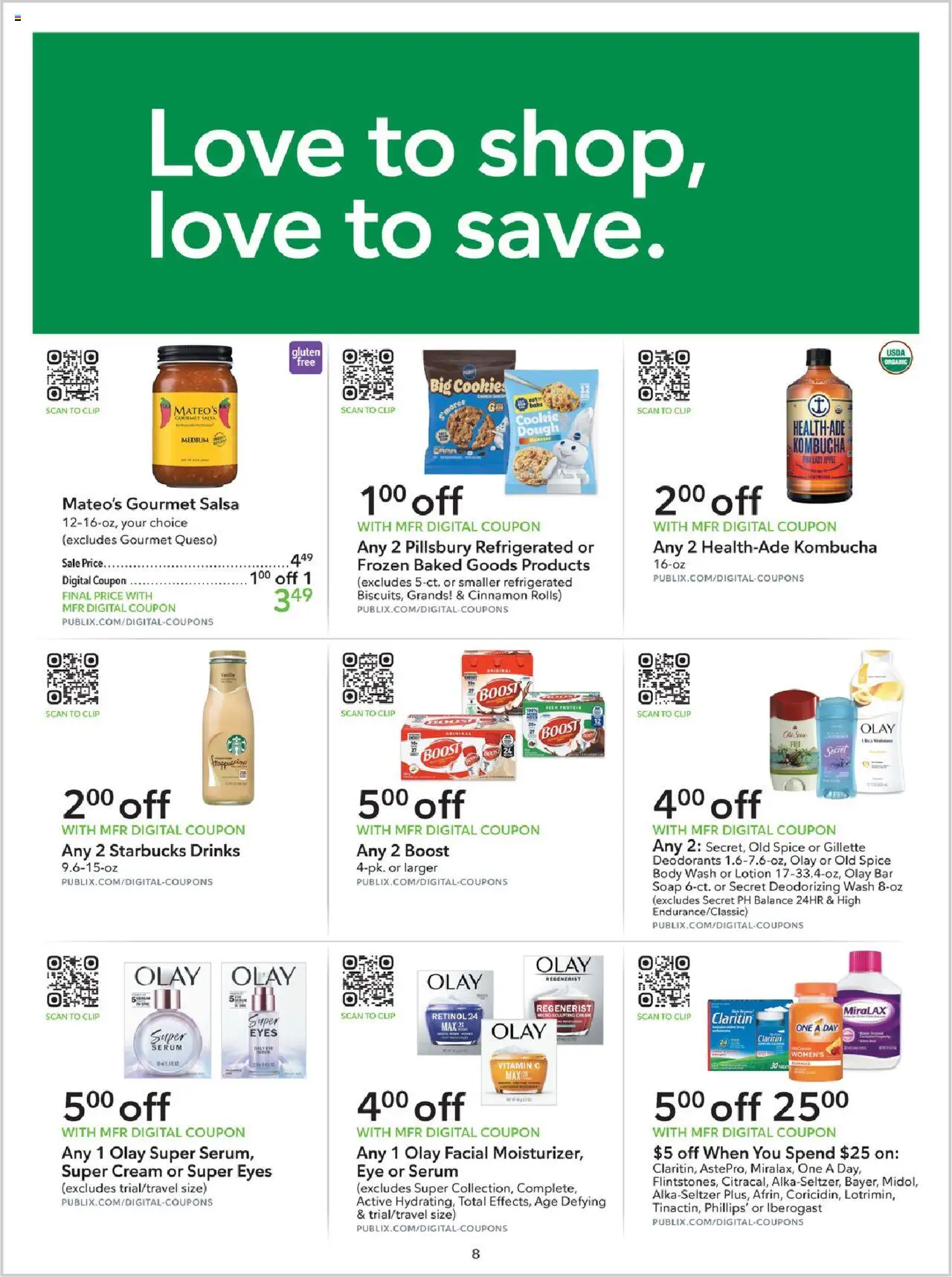 Publix Extra Savings - valid from 09.08.2025 | Page: 8 | Products: Vitamin, Clip, Soap, Body Wash