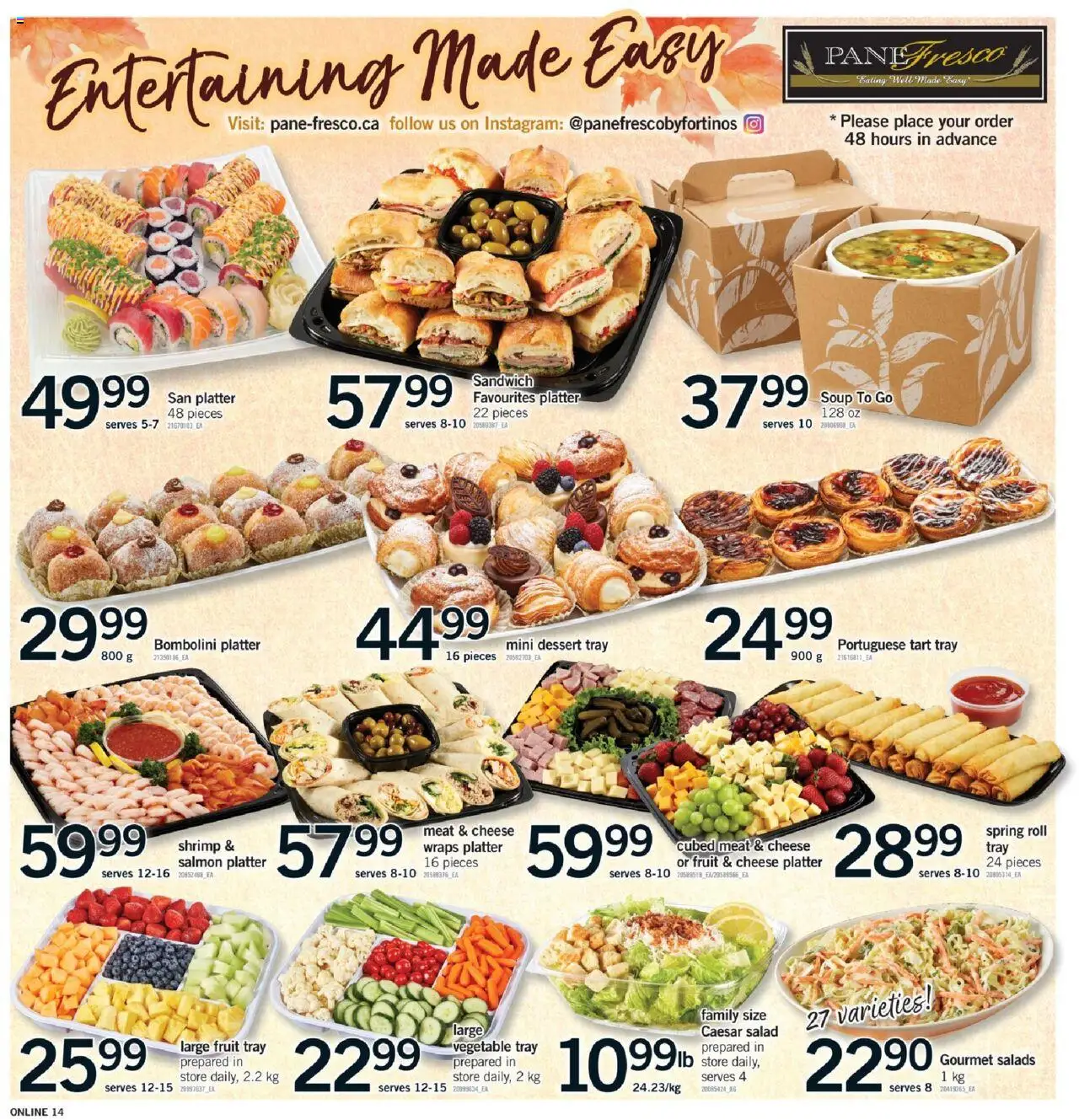 Fortinos flyer valid from 02.10.2025 | Page: 14 | Products: Salad, Cheese
