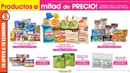 Vista previa de La Comer folleto, nuevo folleto de la tienda, válido en México a partir del 21.01.2026 | Página: 3 | Productos: Harina, Coliflor, Mantequilla, Pan
