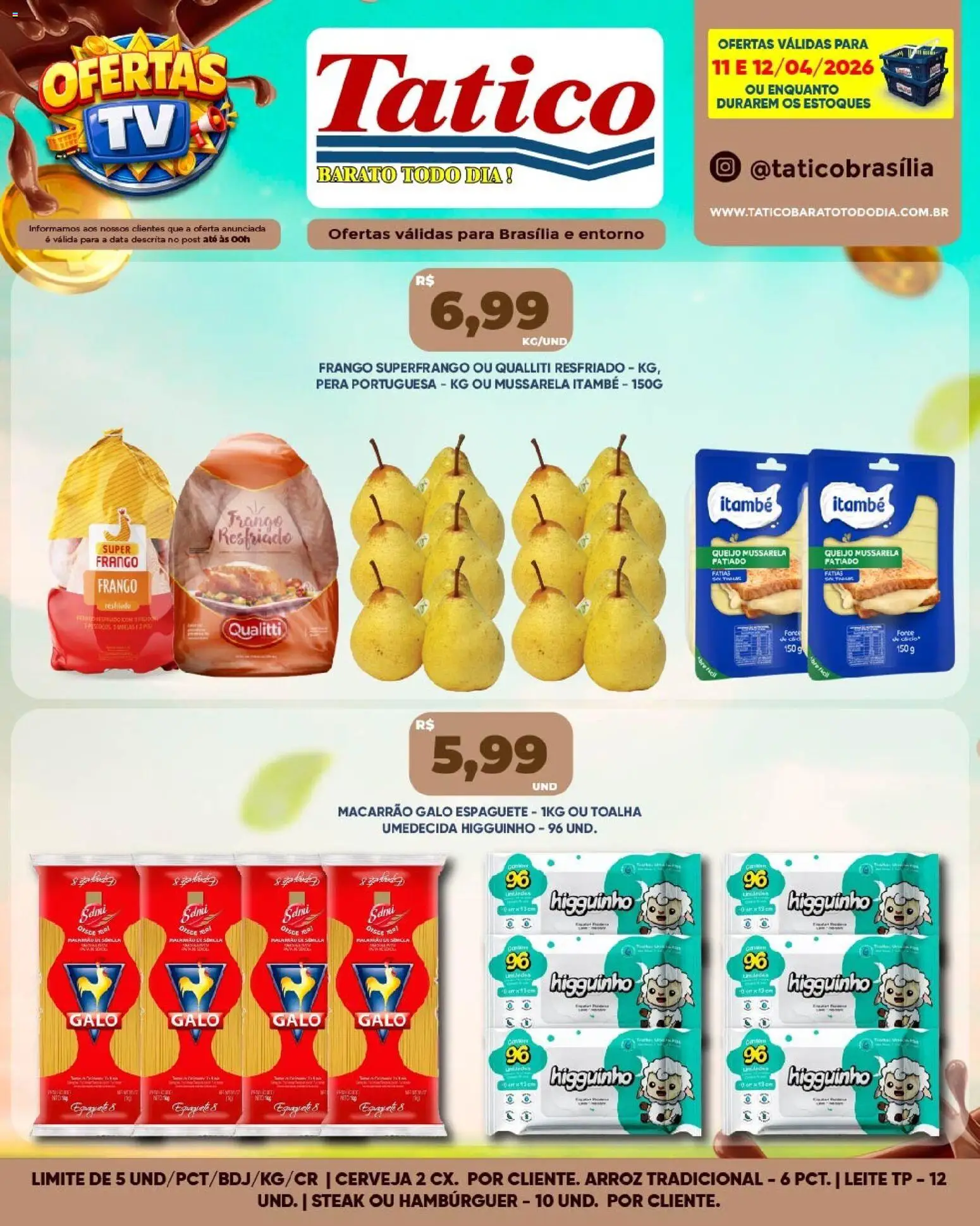 Tatico Folheto - válido de 11.04.2026 | Página: 6 | Produtos: Pera, Espaguete, Cerveja, Frango