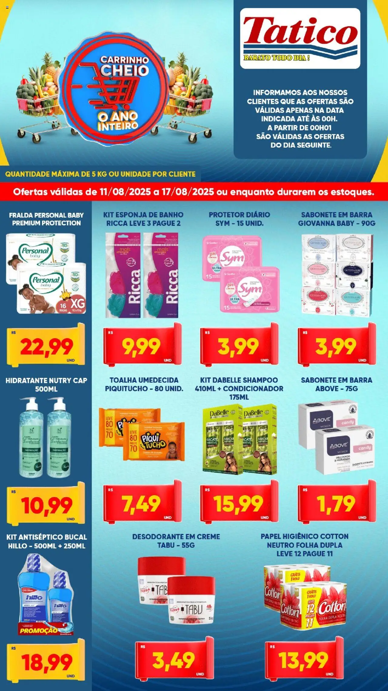 Tatico Folheto - válido de 11.08.2025 | Página: 6 | Produtos: Esponja, Creme, Fraldas, Papel higiênico