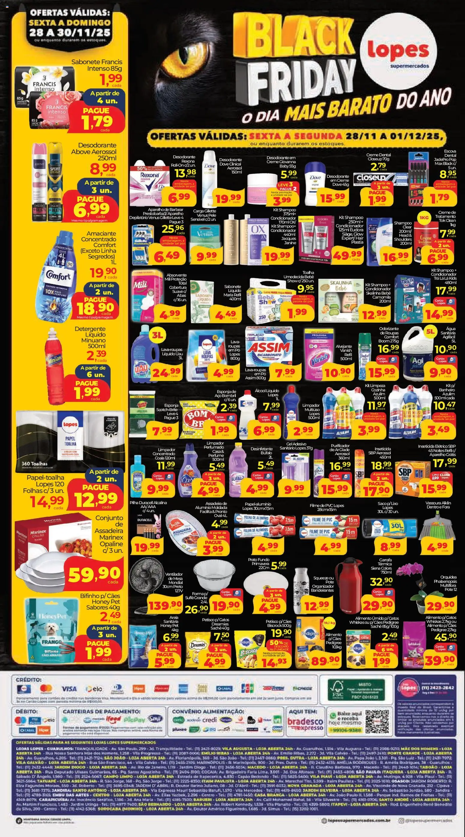 Lopes Supermercados Folheto - válido de 28.11.2025 | Página: 4 | Produtos: filme de PVC, Esponja, Organizador, Sabonete
