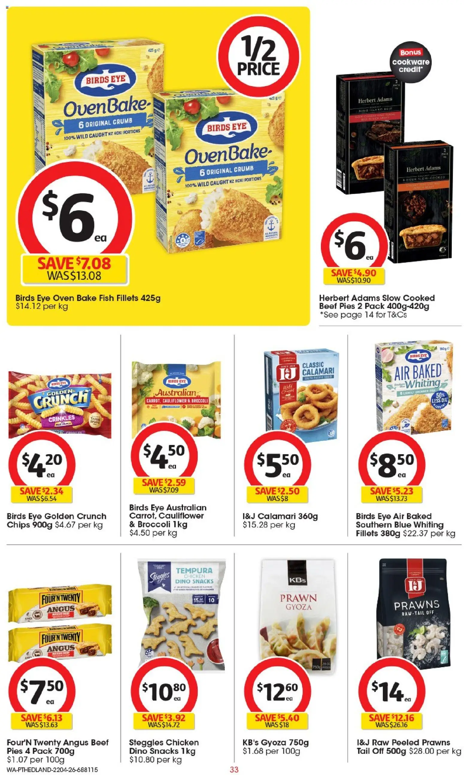 Coles catalogue - valid from 22.04.2026 | Page: 33 | Products: Beef, Chips, Cauliflower, Oven