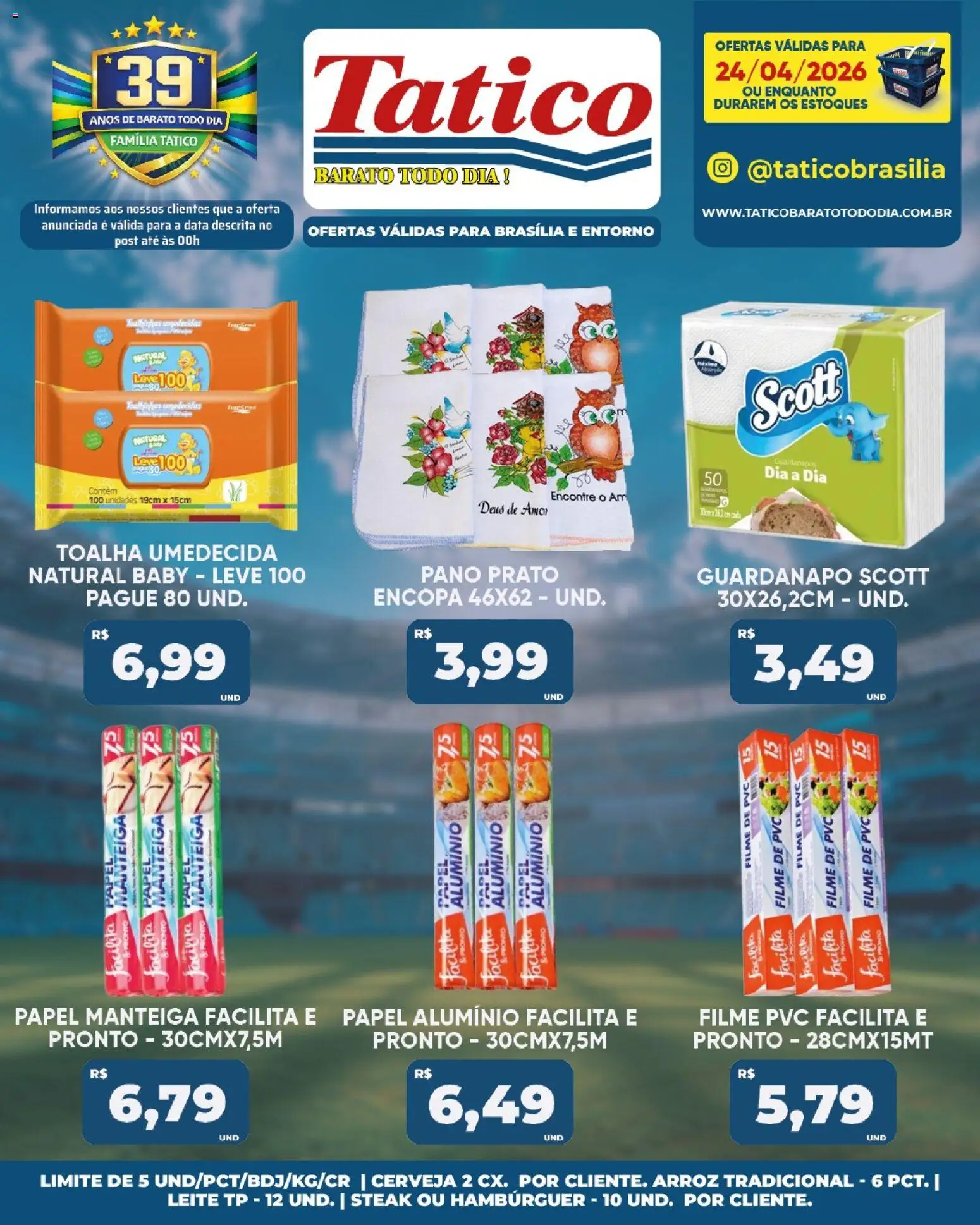 Tatico Folheto - válido de 24.04.2026 | Página: 25 | Produtos: filme de PVC, Manteiga, Cerveja, Arroz