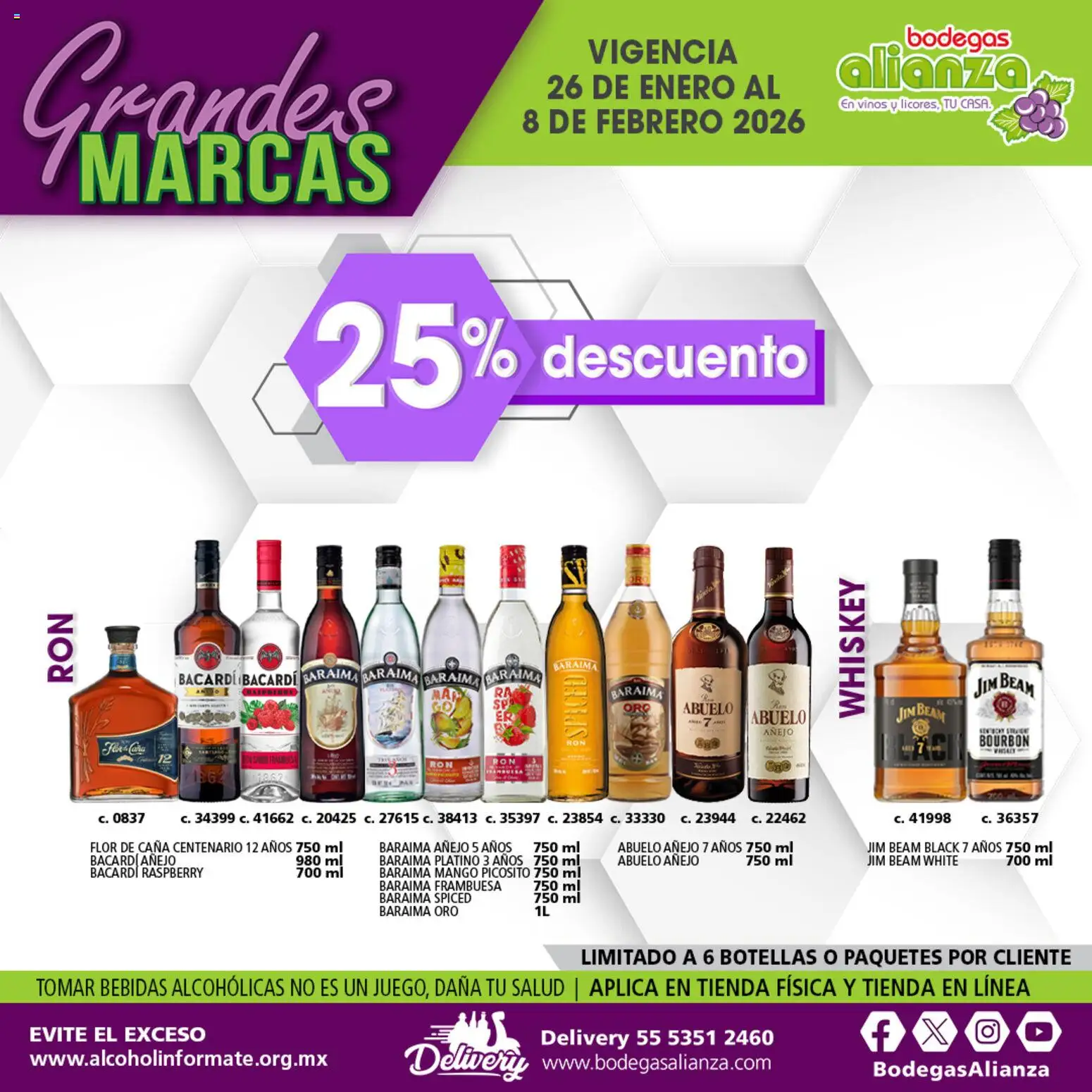 Nuevas ofertas de Bodegas Alianza válidas en toda la República Mexicana desde el 26.01.2026. ¡Encuentra las mejores ofertas en Bodegas Alianza catálogo Grandes Marcas! | Página: 8 | Productos: Whiskey, Mango