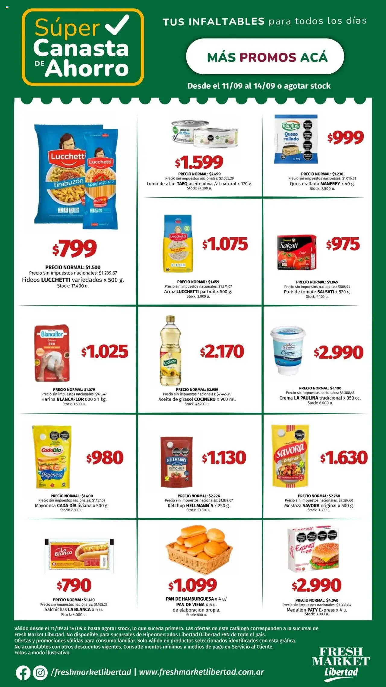 Hipermercado Libertad - Canasta - DOT │ válido desde el 11.09.2025 | Página: 1 | Productos: Harina, Ketchup, Pan, Arroz