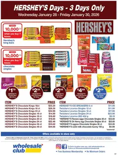Preview of Wholesale Club - Hershey's Days from shop Wholesale Club valid from 28.01.2026