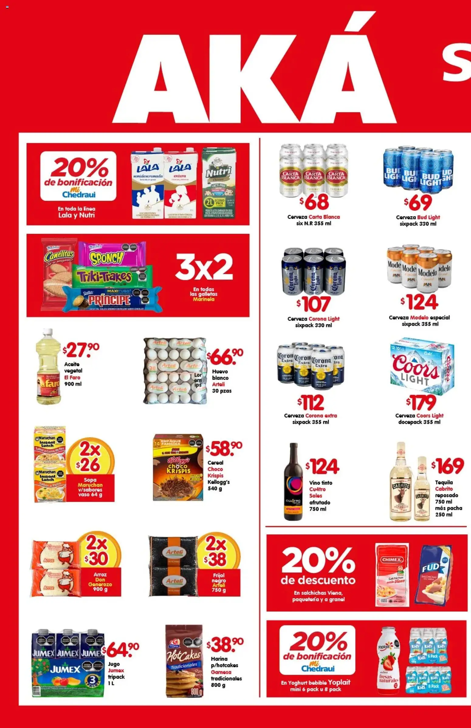 Nuevas ofertas de Arteli válidas en toda la República Mexicana desde el 16.01.2026. ¡Encuentra las mejores ofertas en Arteli folleto Aká Superbodegas Foraneas! | Página: 1 | Productos: Huevo, Fresas, Tequila, Galletas