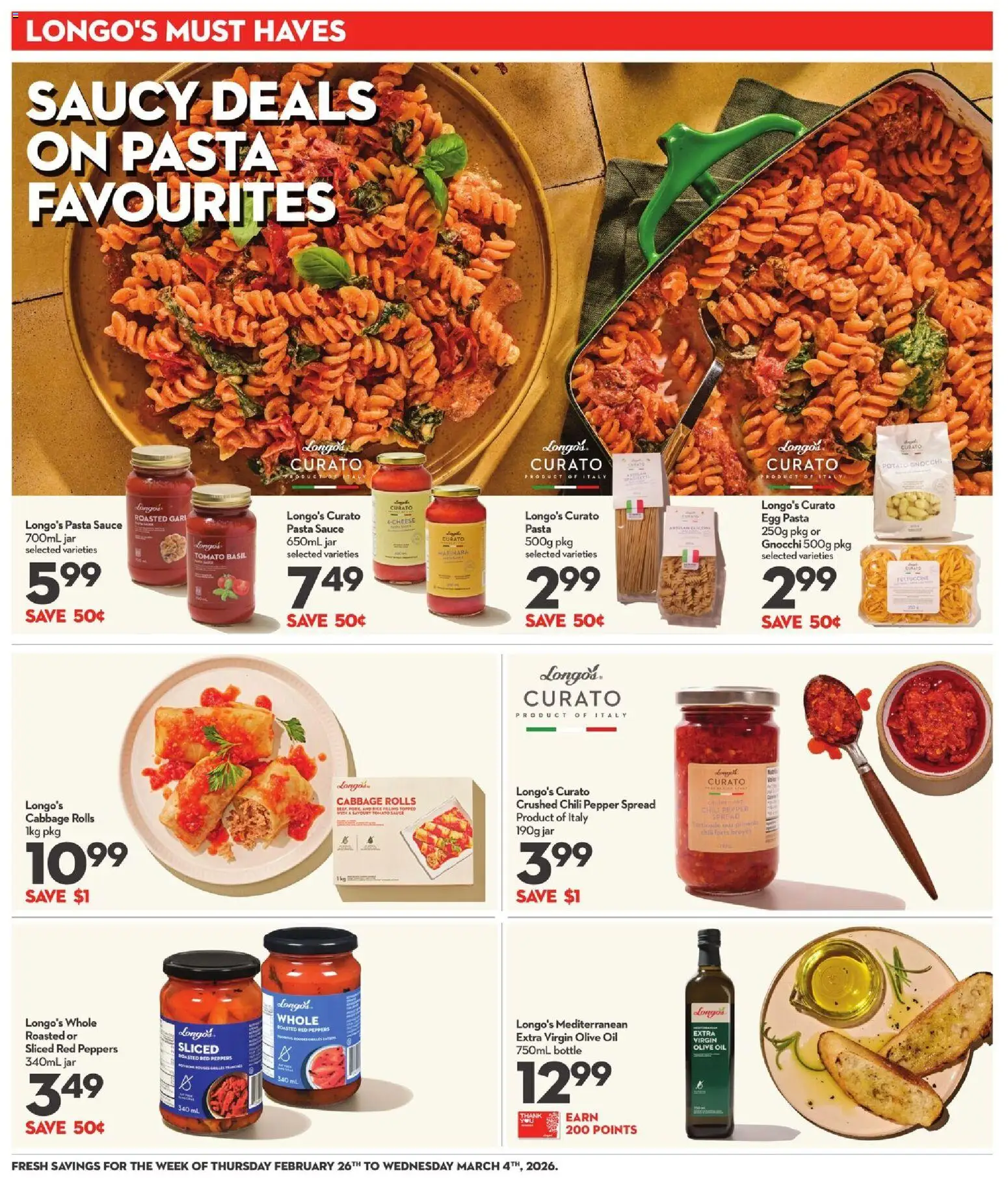 Longo's flyer valid from 26.02.2026 | Page: 15 | Products: Pasta, Oil