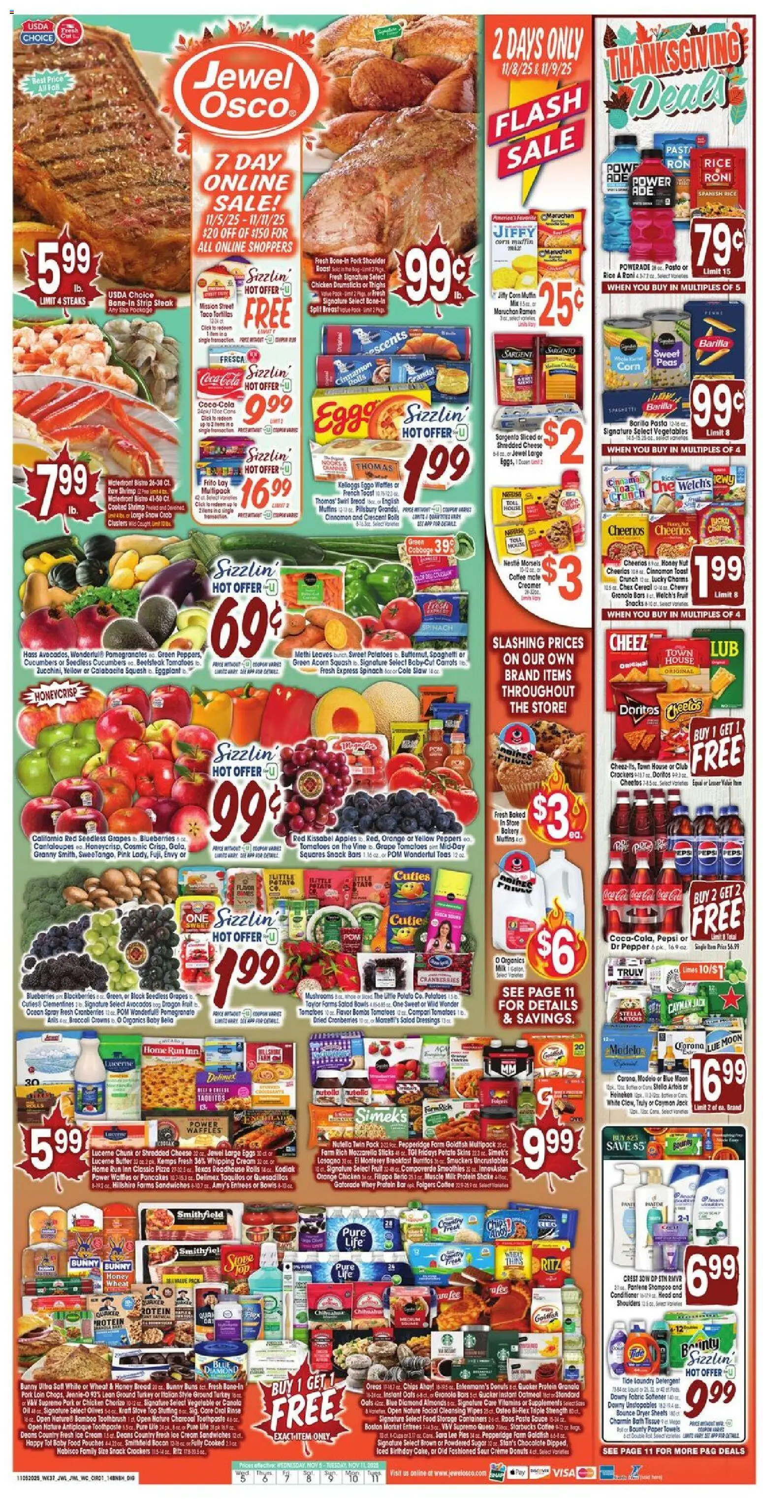 Jewel Osco Weekly Ad - valid from 05.11.2025 | Page: 1 | Products: Mushrooms, Eggs, Toothpaste, Grapes