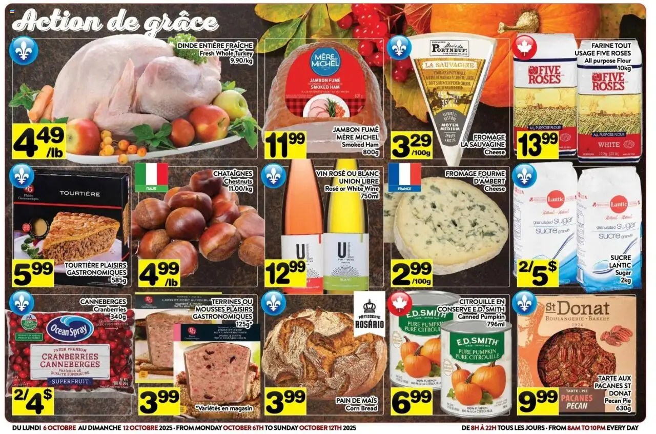 Pa Supermarché flyer valid from 06.10.2025 | Page: 3 | Products: Turkey, Bread, Pumpkin, Wine