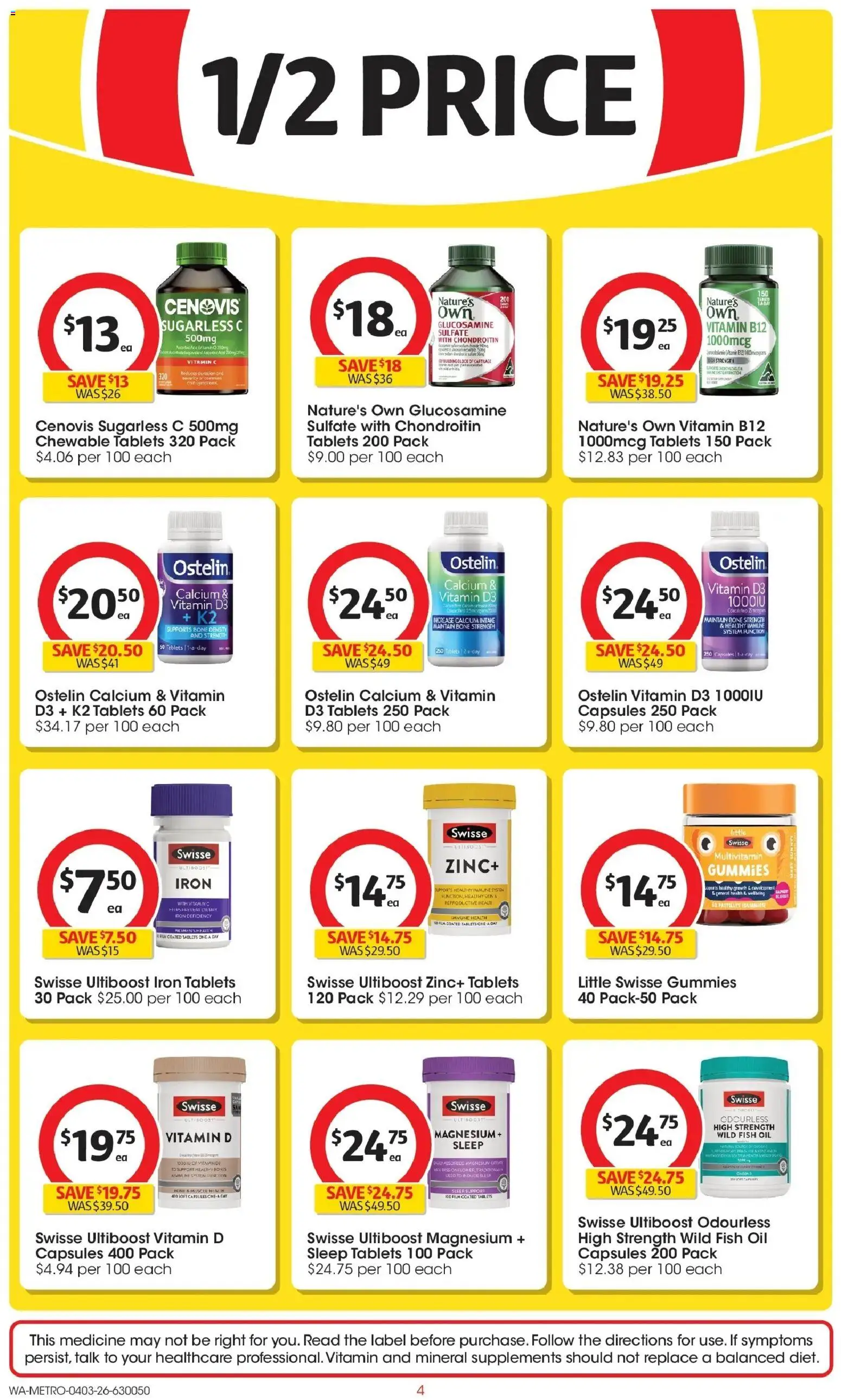 Coles catalogue - valid from 04.03.2026 | Page: 4 | Products: Oil, Multivitamin, Vitamin, Zinc