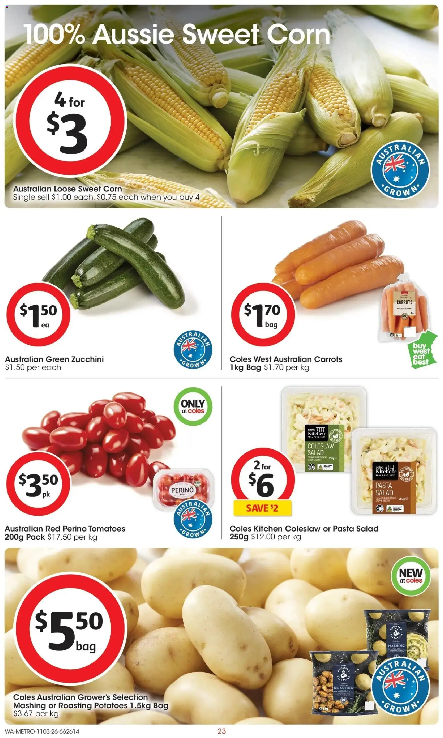 Coles catalogue - valid from 10.03.2026 | Page: 23 | Products: Tomatoes, Pasta, Potatoes, Bag
