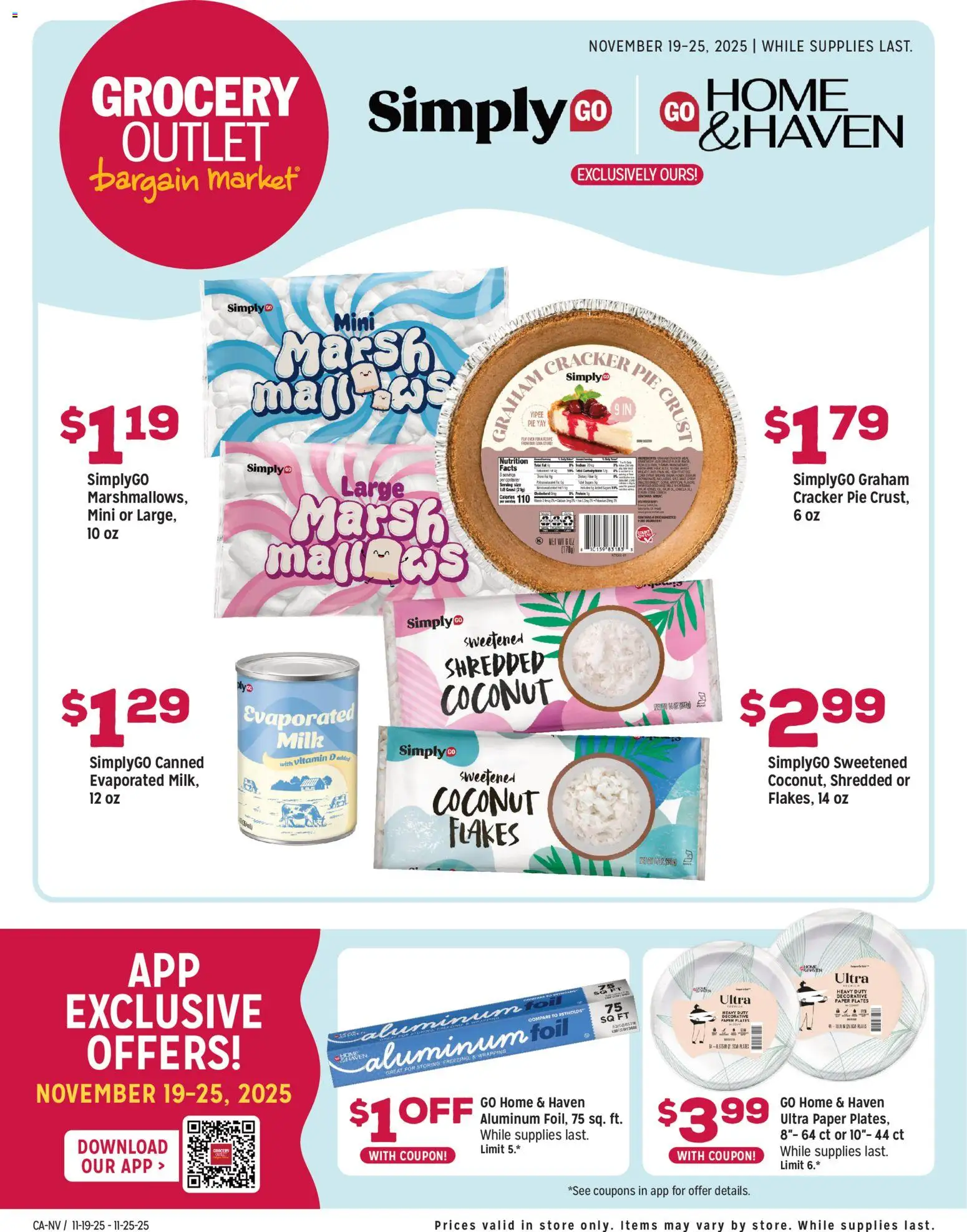 Grocery Outlet Ops Standalone - valid from 19.11.2025 | Page: 1 | Products: Vitamin, Milk, Flakes