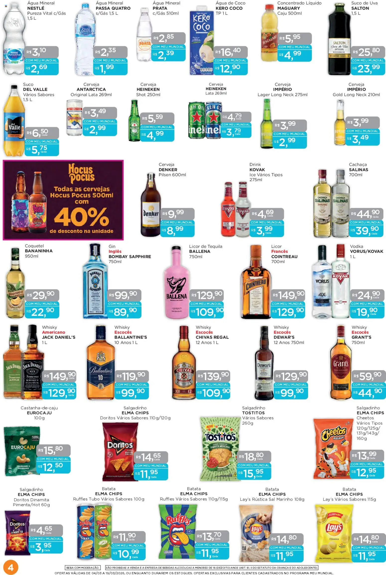 Mundial Folheto - válido de 04.03.2026 | Página: 4 | Produtos: Caju, Coco, Cachaça, Batata