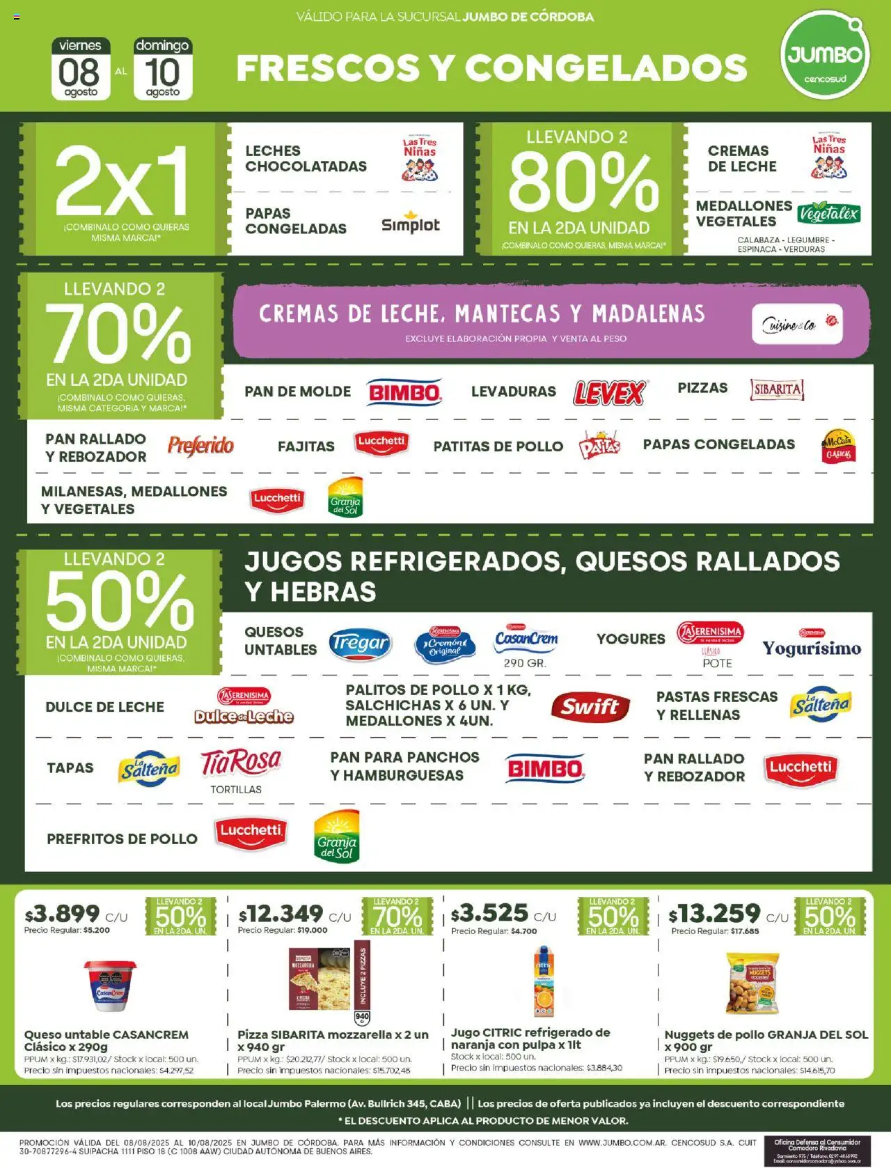 Jumbo - Ofertas | Córdoba │ válido desde el 08.08.2025 | Página: 4 | Productos: Teléfono, Queso, Pizza, Espinaca