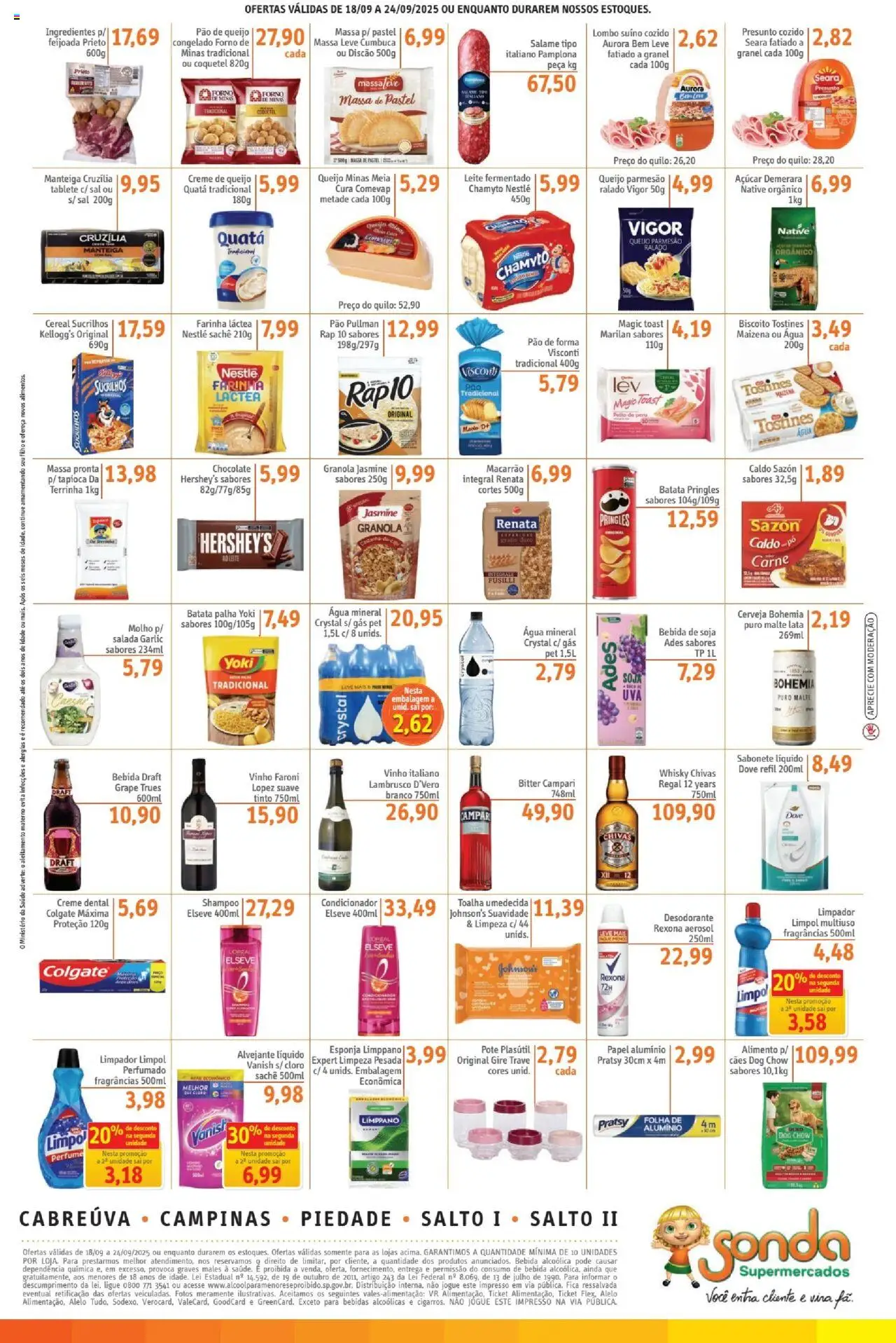 Sonda Folheto - válido de 18.09.2025 | Página: 2 | Produtos: Queijo, Peito de peru, Massa, Toalha umedecida