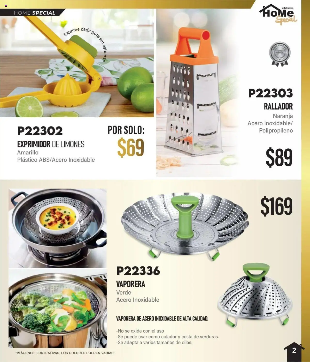 Nuevas ofertas de Cklass válidas en toda la República Mexicana desde el 01.10.2025. ¡Encuentra las mejores ofertas en Cklass - Catálogo Especial Home! | Página: 3 | Productos: Colador, Vaporera, Exprimidor