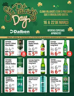 Supermercado Dalben ofertas Especial St. Patrick's Day - Pré-Visualização do folheto da loja Supermercado Dalben, válido de 16.03.2026