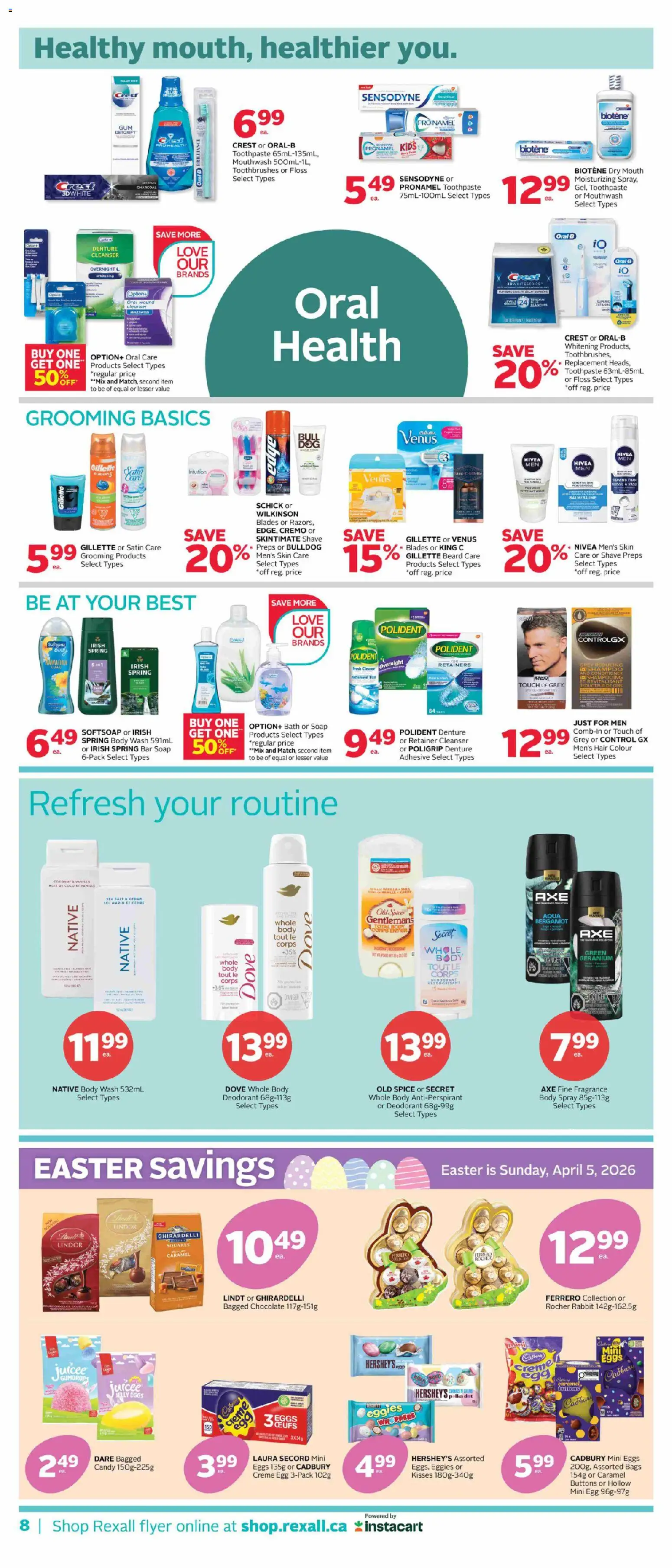 Rexall flyer valid from 27.03.2026 | Page: 15 | Products: Soap, Body wash, Antiperspirant, Toothpaste
