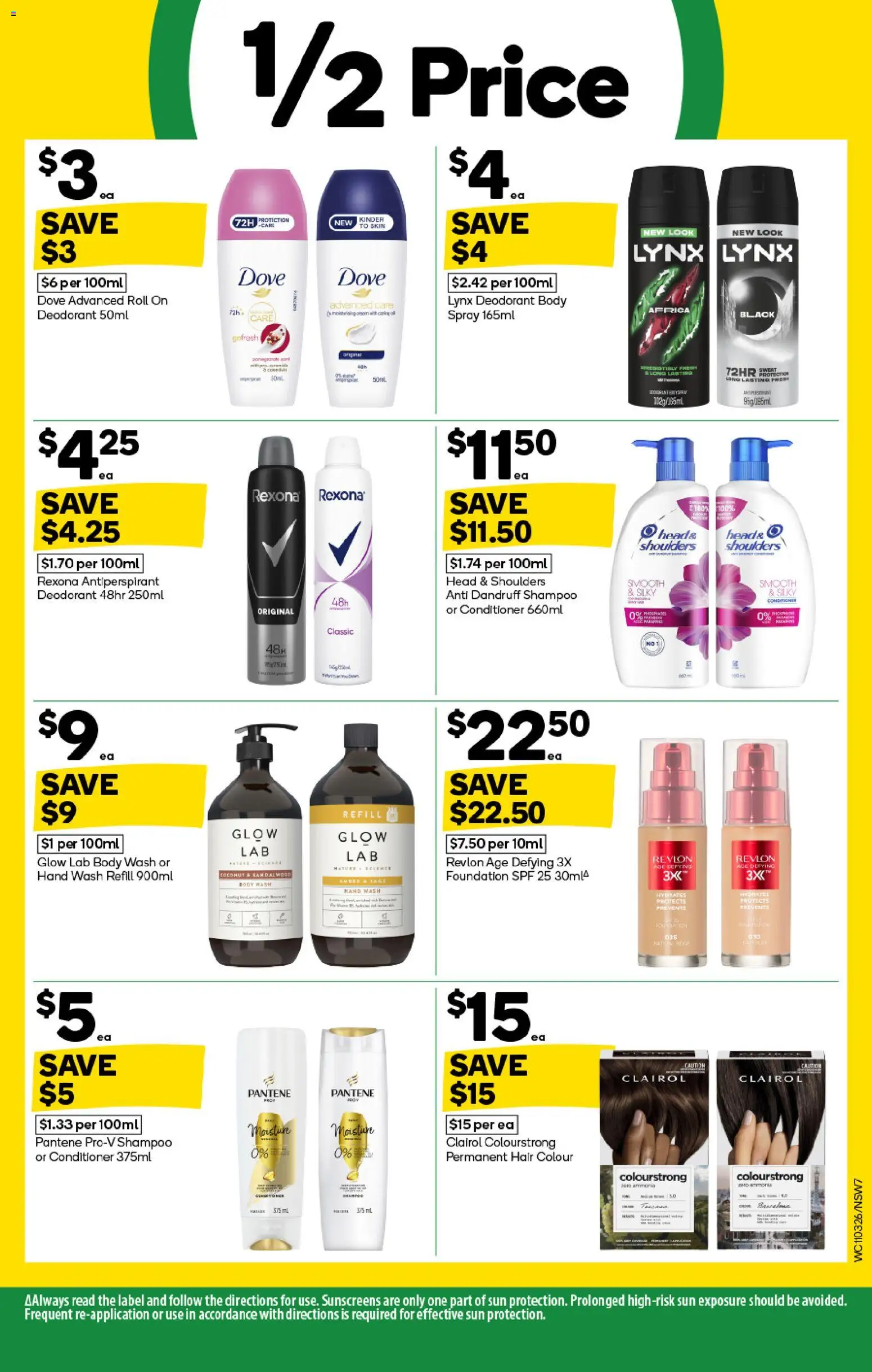 Woolworths catalogue - valid from 11.03.2026 | Page: 7 | Products: Shampoo, Antiperspirant, Sun protection, Hand wash