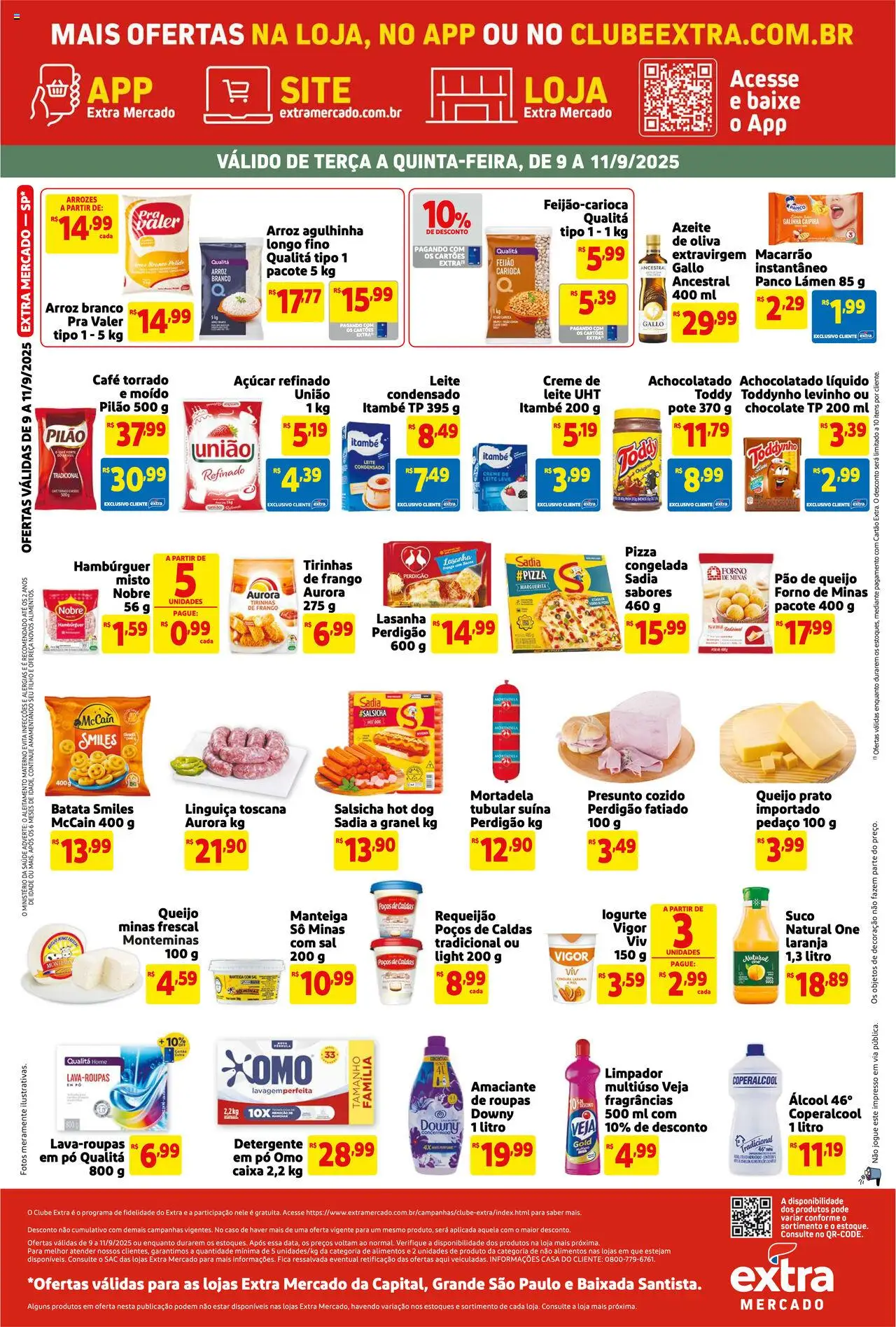 Extra Folheto - válido de 09.09.2025 | Página: 2 | Produtos: Salsicha, Chocolate, Roupas, Requeijão
