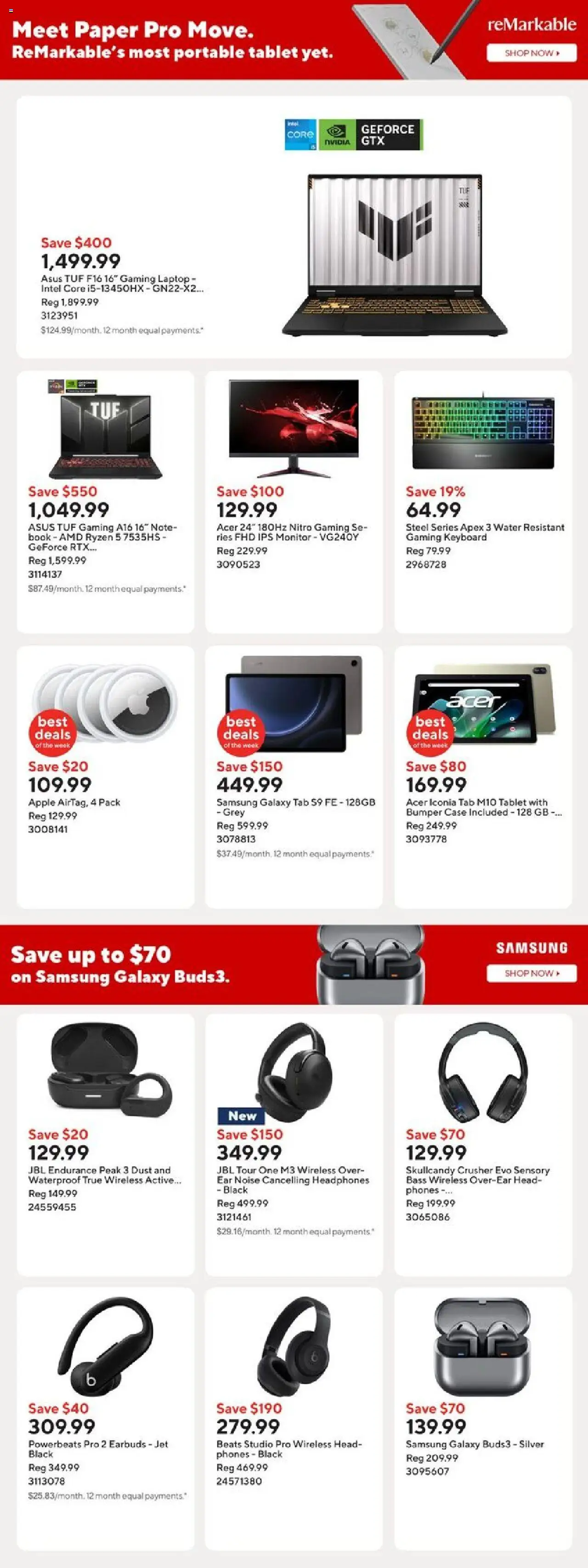 Staples flyer valid from 12.09.2025 | Page: 4 | Products: Monitor, Keyboard, Headphones, Case