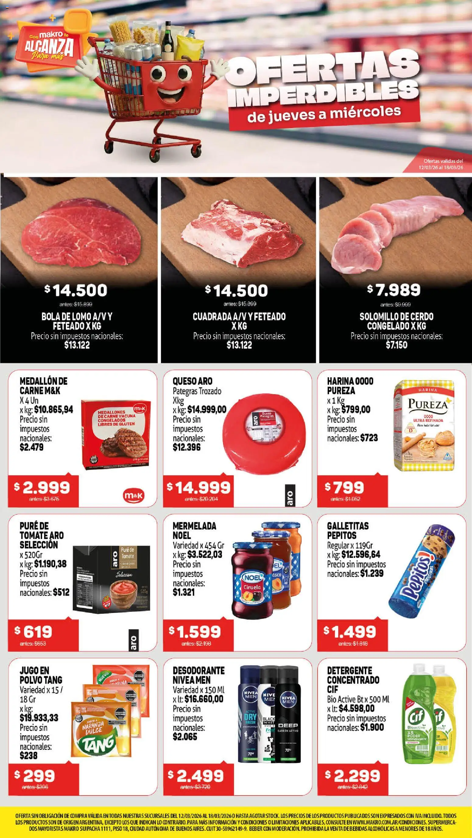 Makro ofertas │ válido desde el 12.03.2026 | Página: 1 | Productos: Polvo, Detergente, Queso, Jugo