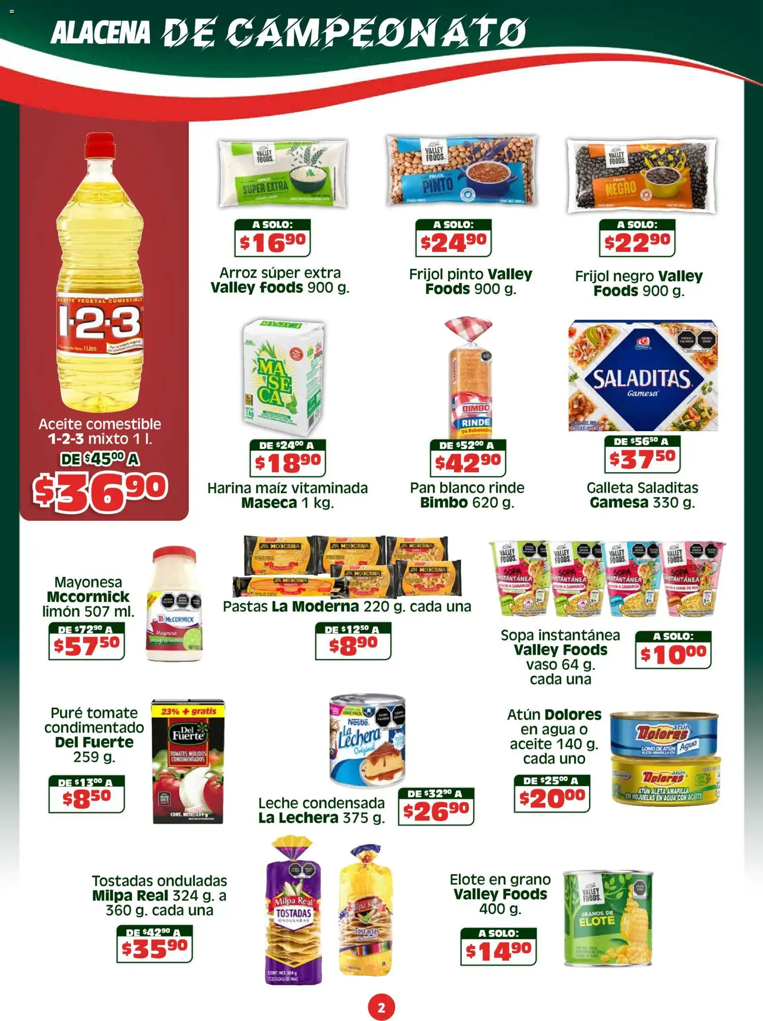 Nuevas ofertas de Soriana válidas en toda la República Mexicana desde el 15.04.2026. ¡Encuentra las mejores ofertas en Soriana folleto! | Página: 2 | Productos: Atún, Sopa, Agua, Aceite